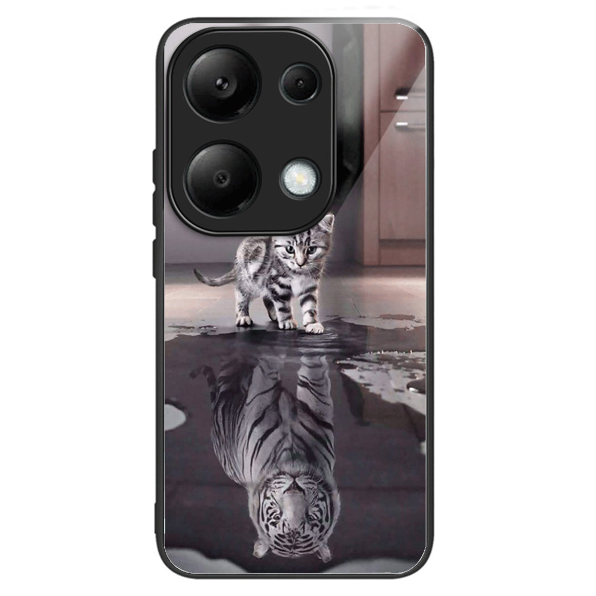 For Xiaomi Redmi Note 13 Pro 4G / Poco M6 Pro 4G Case Pattern Printing Tempered Glass TPU Phone Cover
