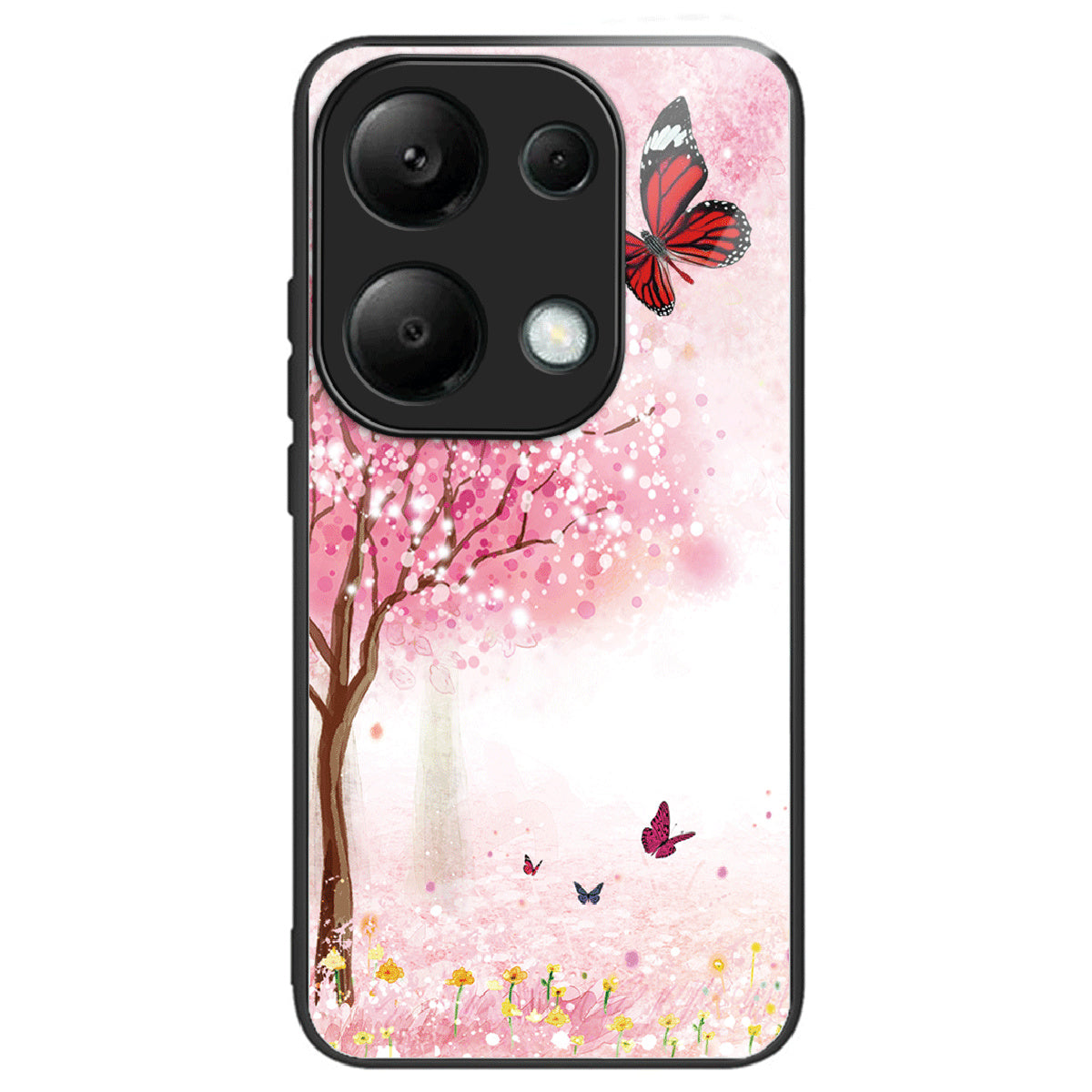 For Xiaomi Redmi Note 13 Pro 4G / Poco M6 Pro 4G Case Tempered Glass+TPU Pattern Printing Phone Shell