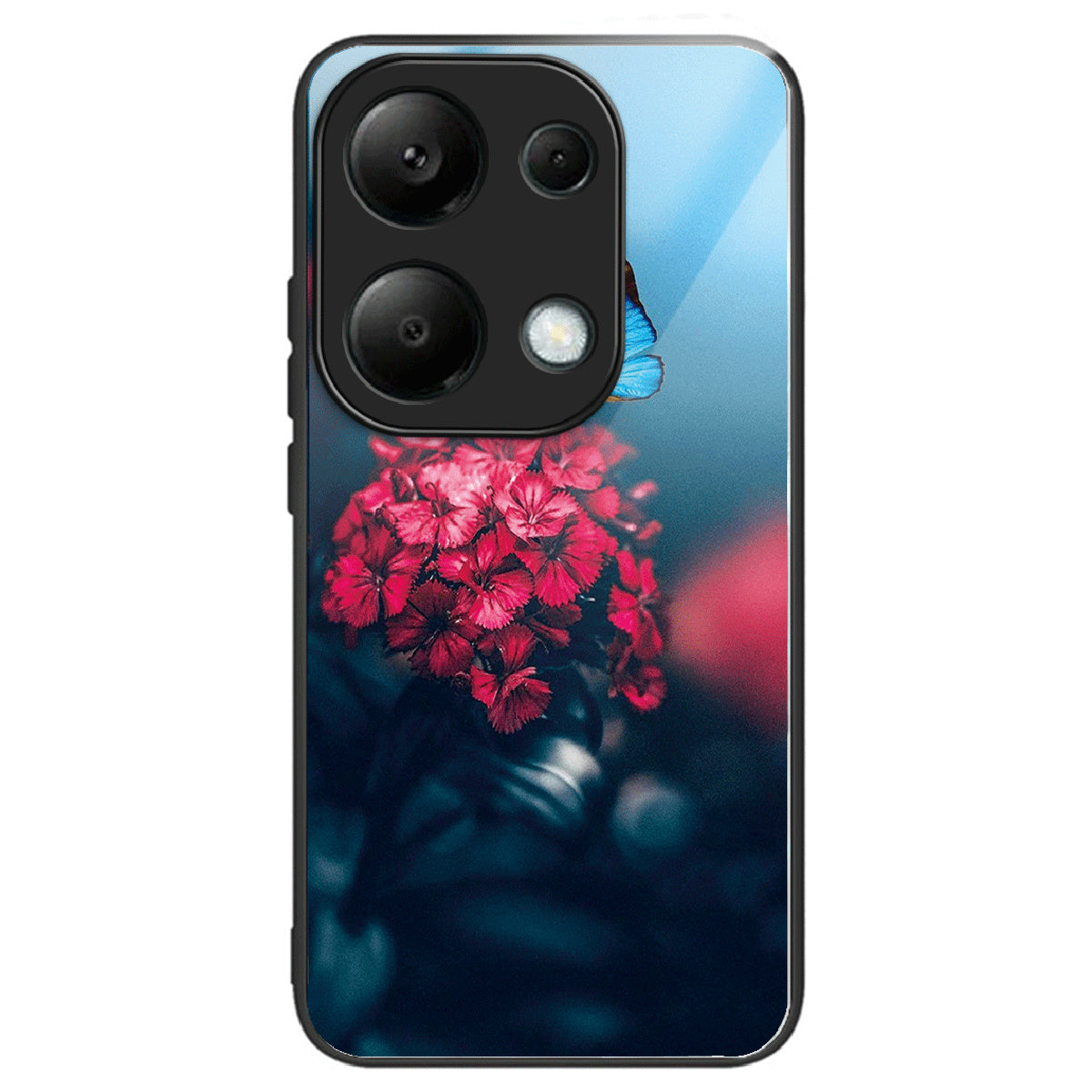 For Xiaomi Redmi Note 13 Pro 4G / Poco M6 Pro 4G Case Tempered Glass+TPU Pattern Printing Phone Shell