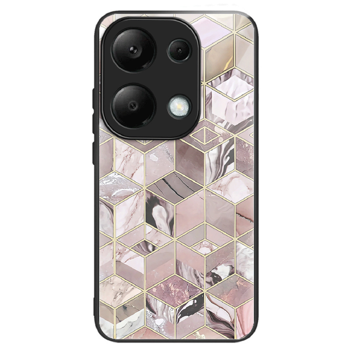 For Xiaomi Redmi Note 13 Pro 4G / Poco M6 Pro 4G Case Tempered Glass+TPU Pattern Printing Phone Shell