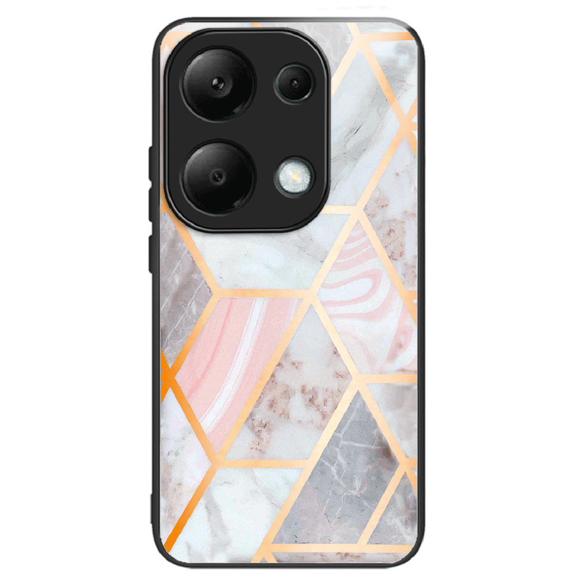 For Xiaomi Redmi Note 13 Pro 4G / Poco M6 Pro 4G Case Tempered Glass+TPU Pattern Printing Phone Shell