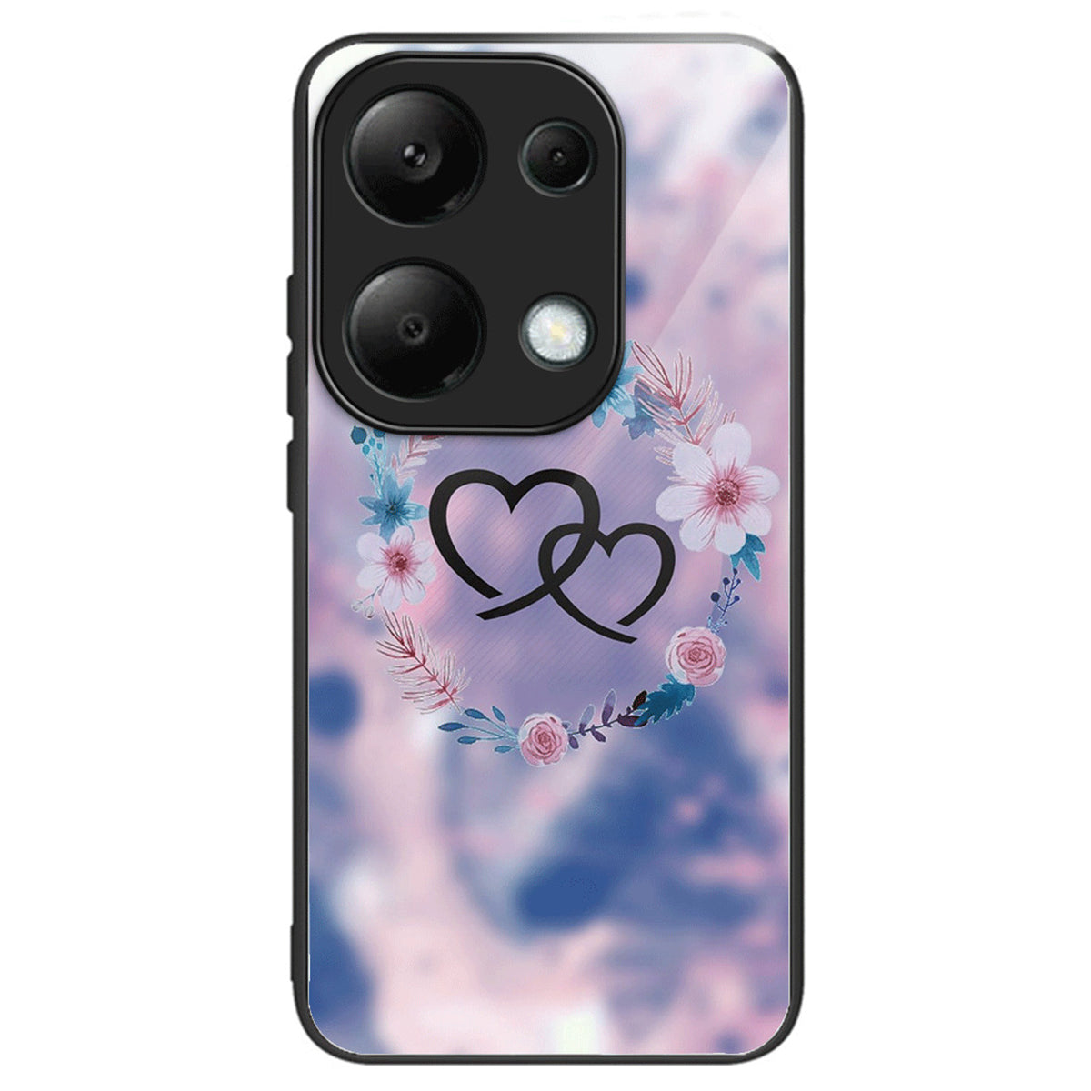 For Xiaomi Redmi Note 13 Pro 4G / Poco M6 Pro 4G Case Tempered Glass+TPU Pattern Printing Phone Shell