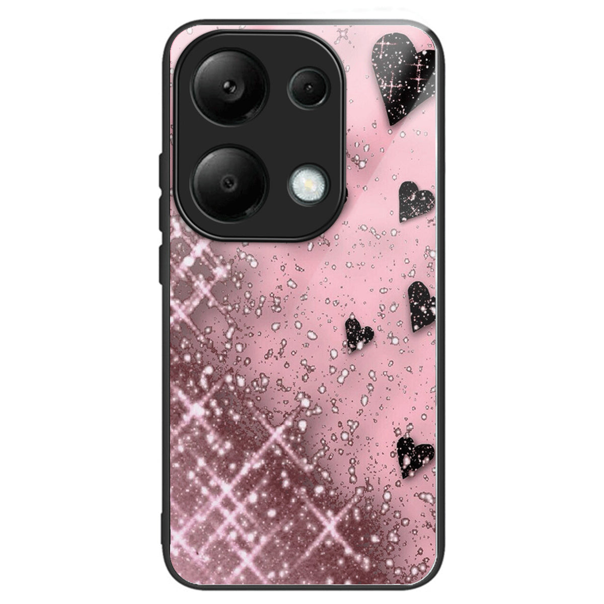 For Xiaomi Redmi Note 13 Pro 4G / Poco M6 Pro 4G Case Tempered Glass+TPU Pattern Printing Phone Shell