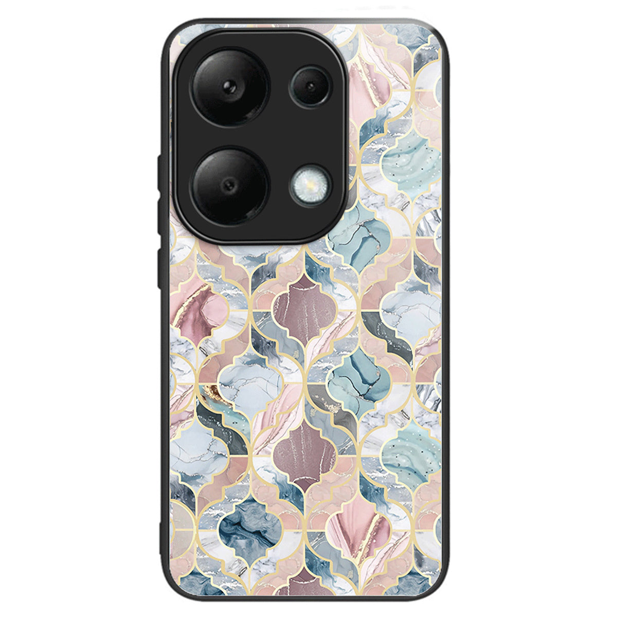For Xiaomi Redmi Note 13 Pro 4G / Poco M6 Pro 4G Case Tempered Glass+TPU Pattern Printing Phone Shell