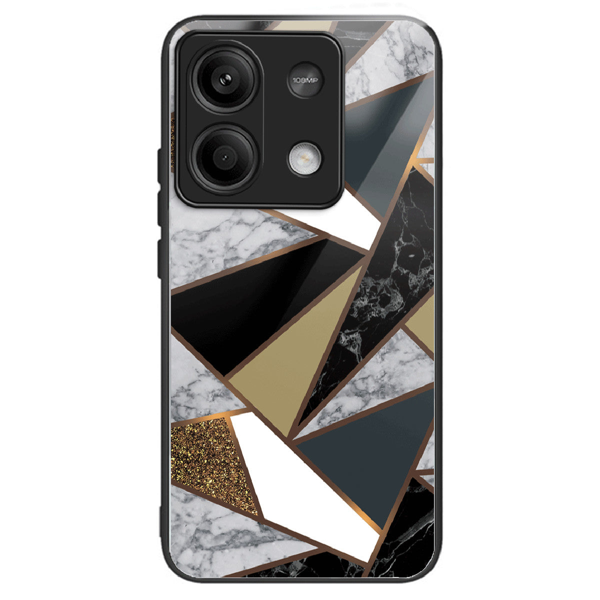 For Xiaomi Redmi Note 13 5G Tempered Glass Case Marble Pattern Design Phone Cover