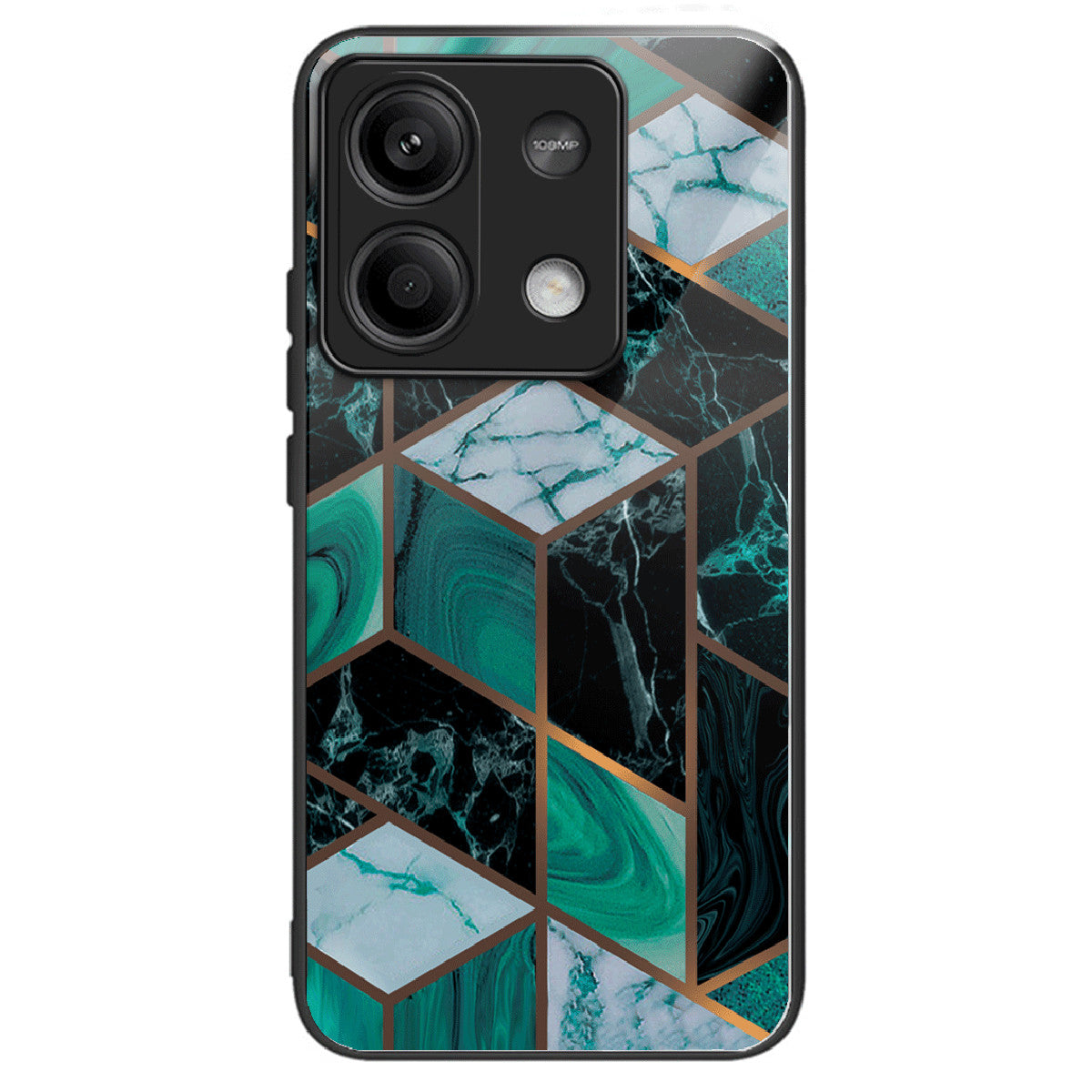 For Xiaomi Redmi Note 13 5G Tempered Glass Case Marble Pattern Design Phone Cover