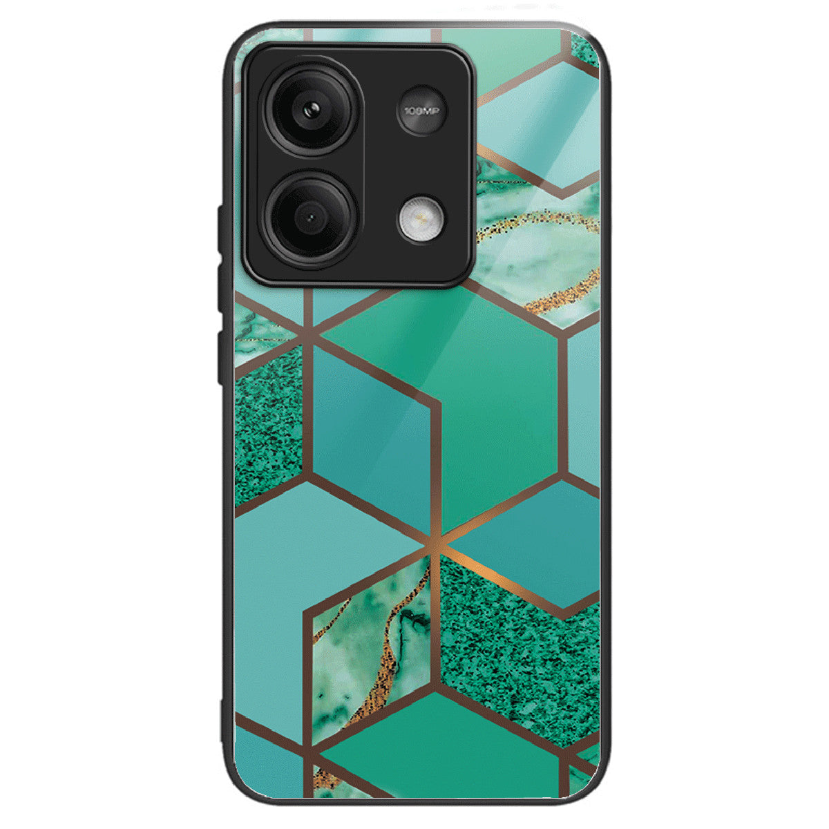 For Xiaomi Redmi Note 13 5G Tempered Glass Case Marble Pattern Design Phone Cover