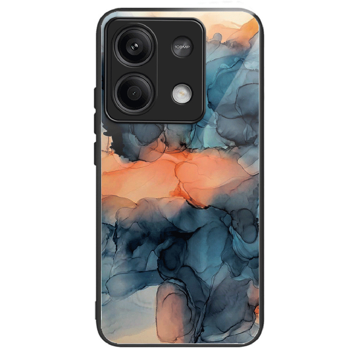 For Xiaomi Redmi Note 13 5G Tempered Glass Case Marble Pattern Design Phone Cover