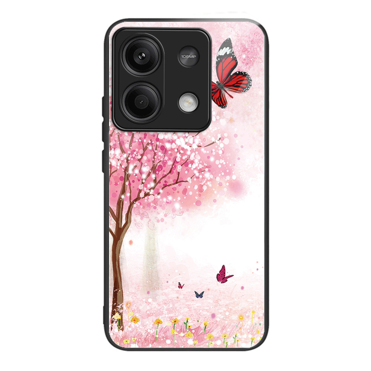 For Xiaomi Redmi Note 13 5G Case Pattern Printing Tempered Glass+TPU Phone Cover