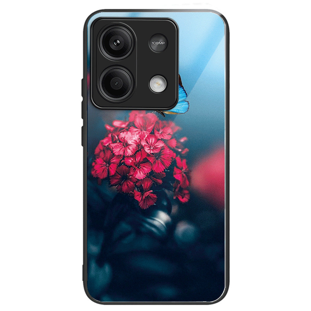 For Xiaomi Redmi Note 13 5G Case Pattern Printing Tempered Glass+TPU Phone Cover