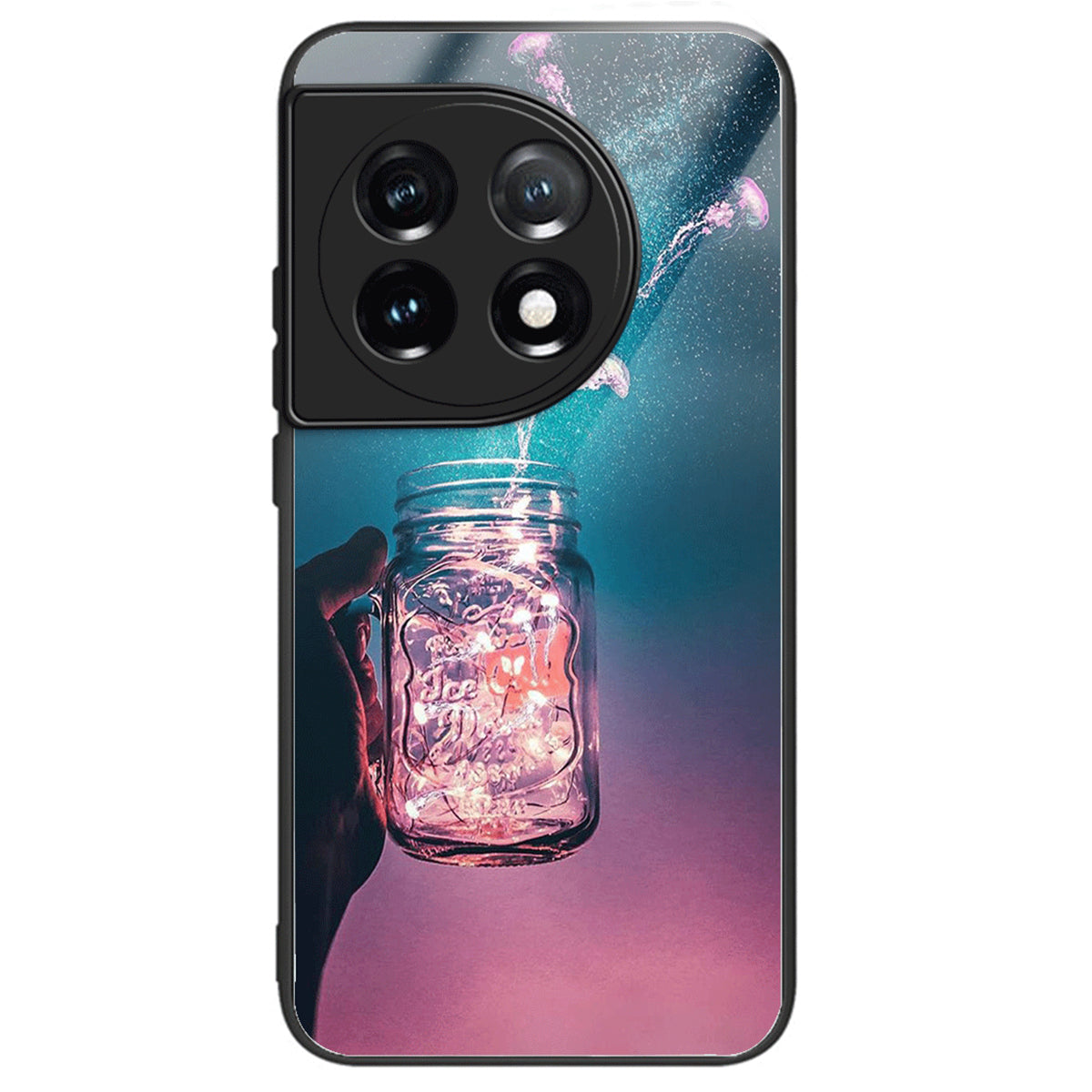 For OnePlus Ace 3 5G / 12R 5G TPU Case Pattern Printing Tempered Glass Slim Phone Cover