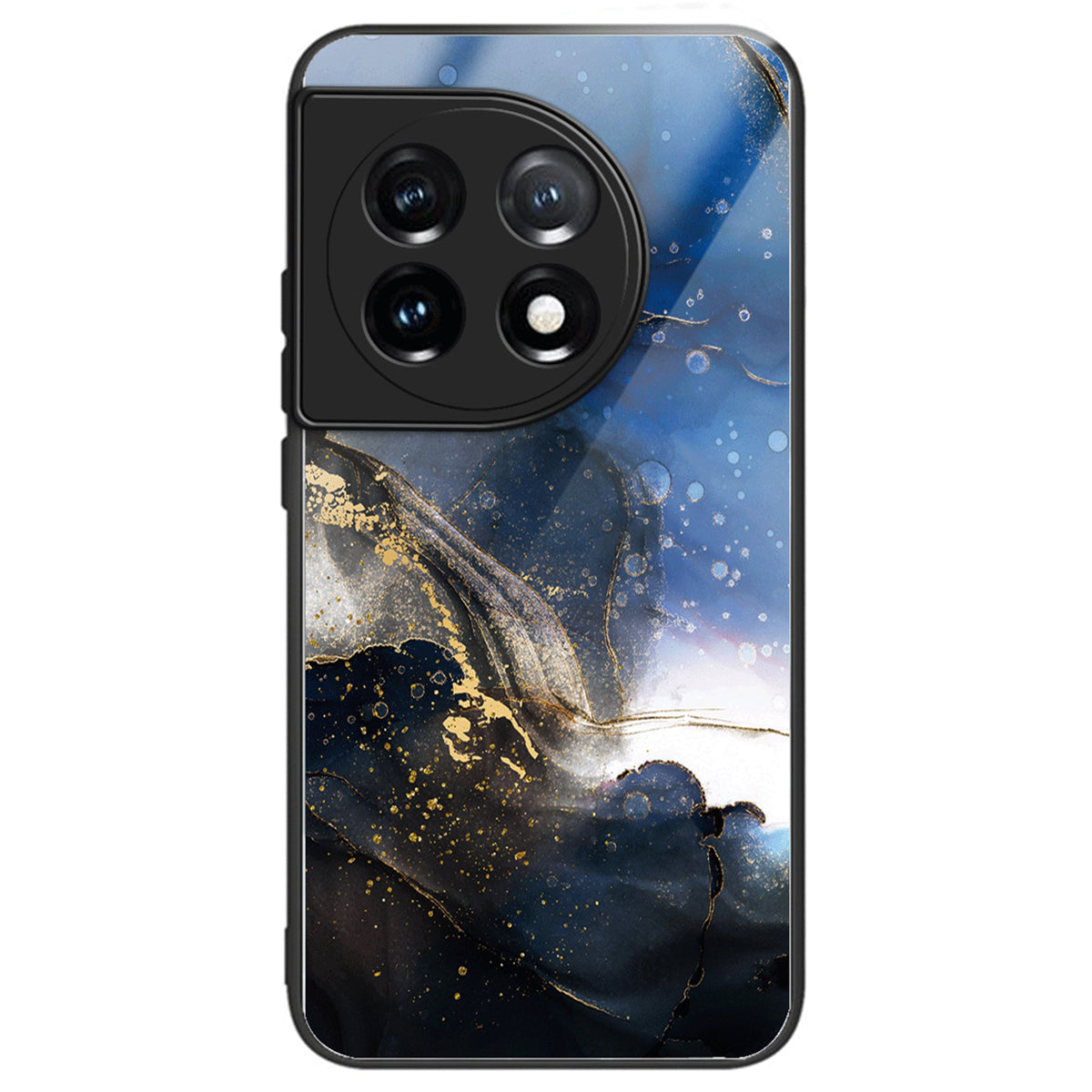 For OnePlus Ace 3 5G / 12R 5G TPU Case Pattern Printing Tempered Glass Slim Phone Cover