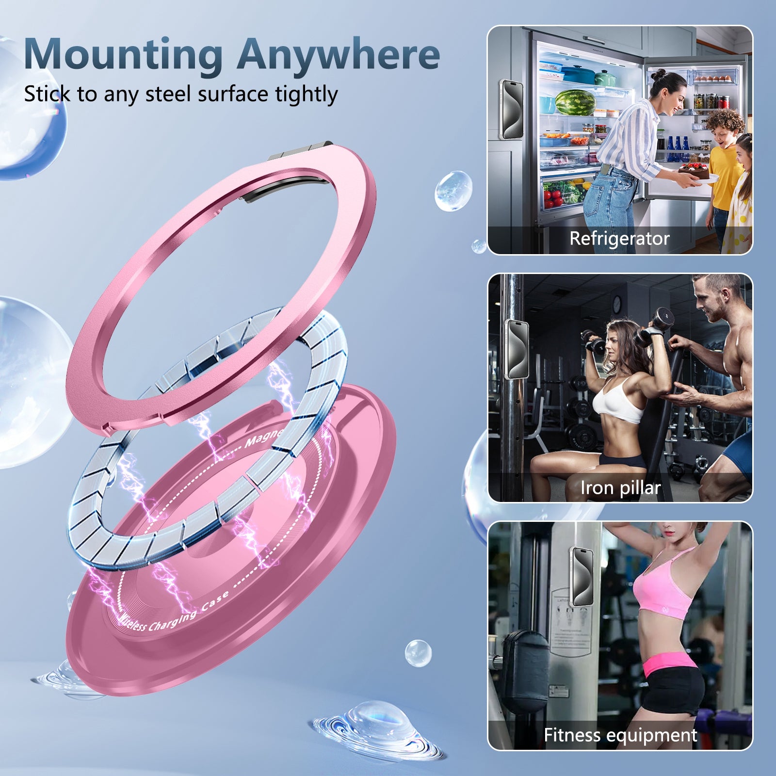 For iPhone 14 Pro Case Rotary Ring Kickstand TPU+PC Phone Cover