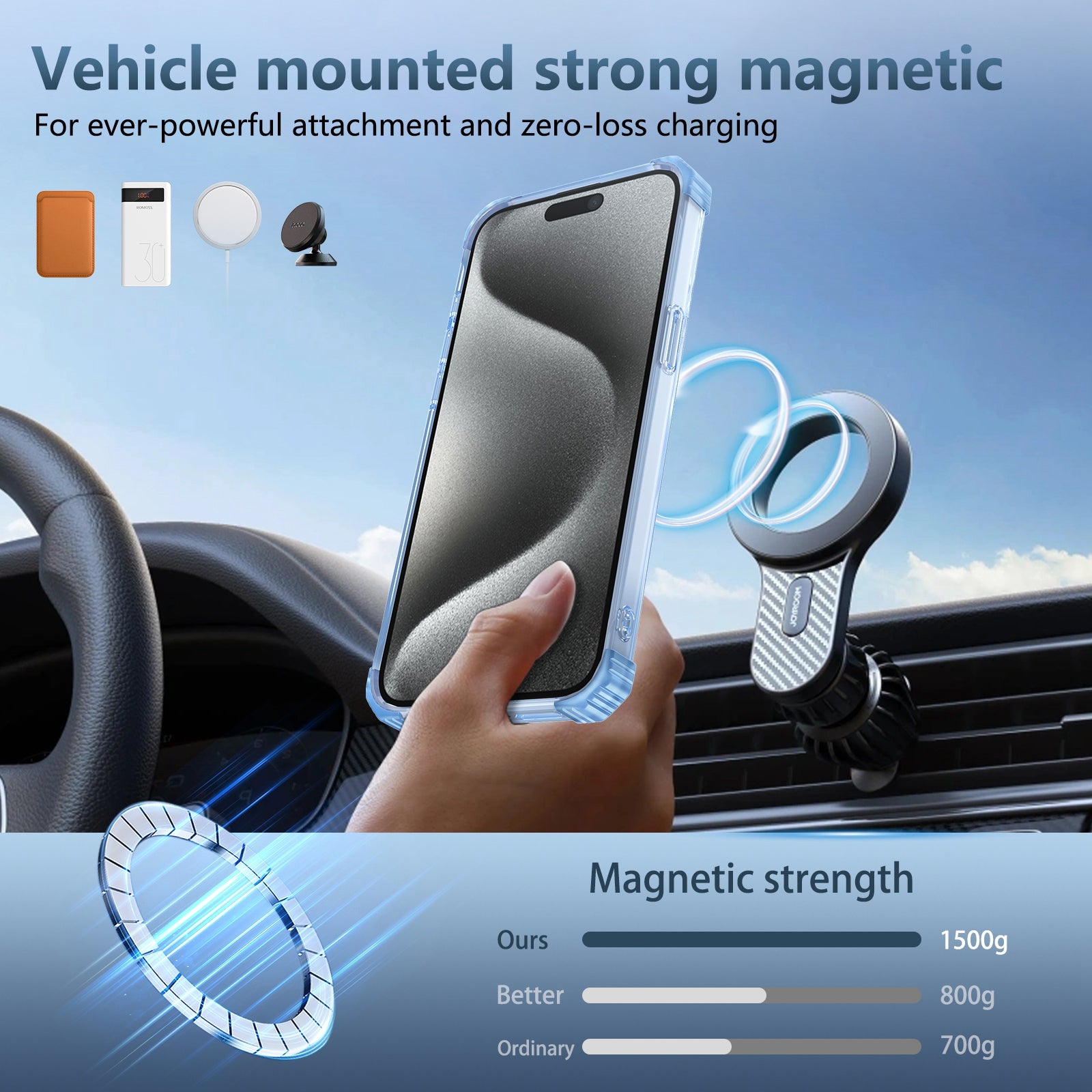 For iPhone 14 Pro Max Magnetic Case Corner Cushions TPU+PC Invisible Kickstand Phone Cover