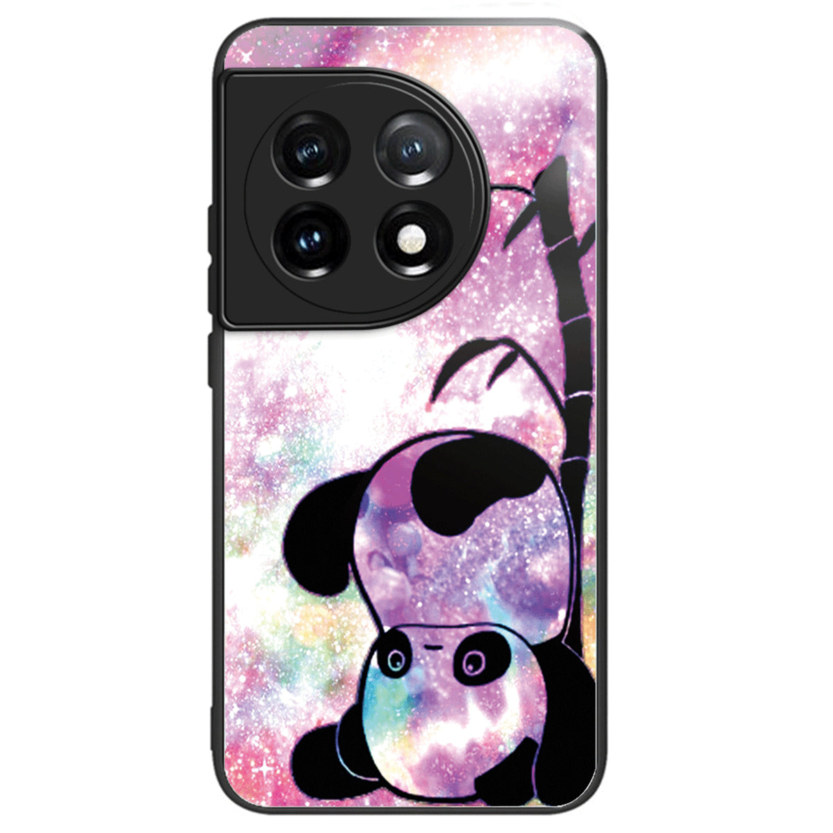 For OnePlus Ace 3 5G / 12R 5G Pattern Printing Case Tempered Glass Back + TPU Frame Cover
