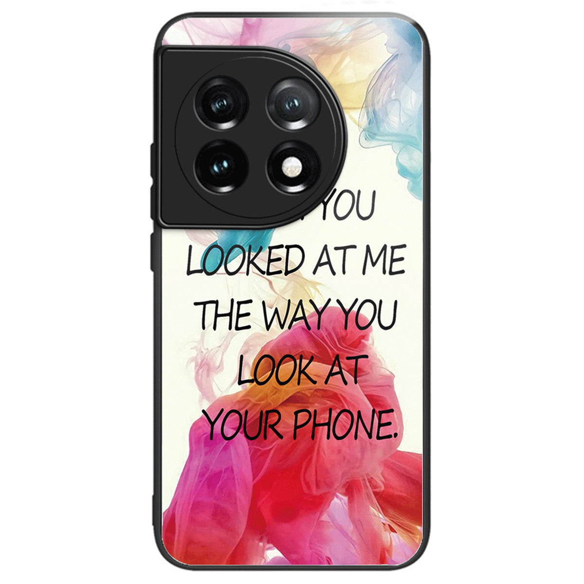 For OnePlus Ace 3 5G / 12R 5G Pattern Printing Case Tempered Glass Back + TPU Frame Cover
