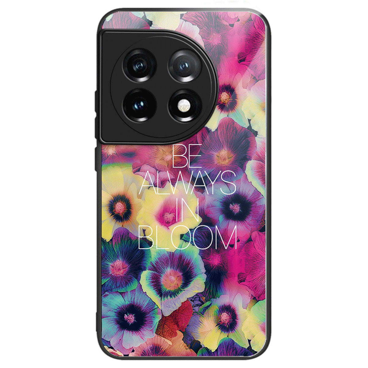 For OnePlus Ace 3 5G / 12R 5G Pattern Printing Case Tempered Glass Back + TPU Frame Cover