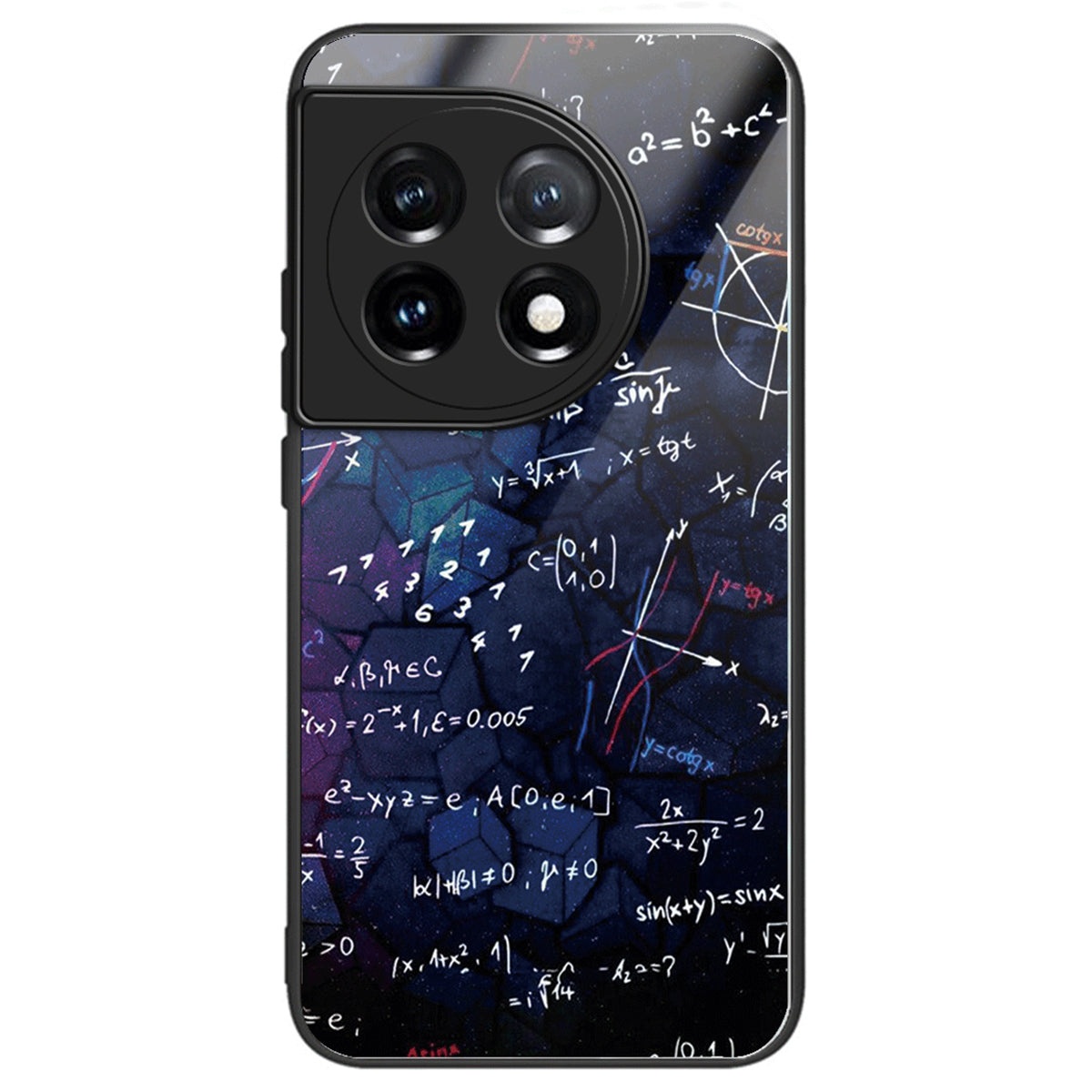 For OnePlus Ace 3 5G / 12R 5G Pattern Printing Case Tempered Glass Back + TPU Frame Cover