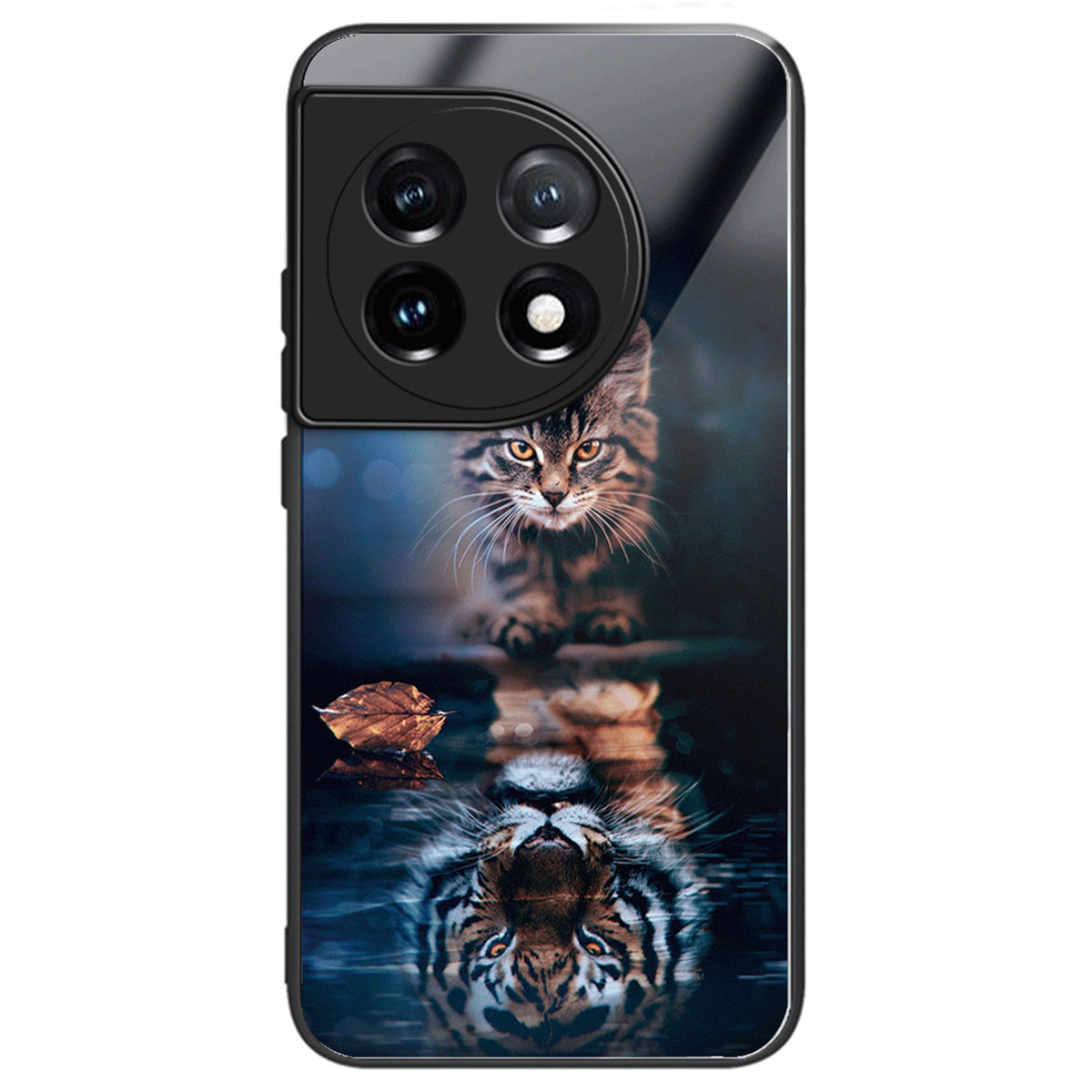 For OnePlus Ace 3 5G / 12R 5G Pattern Printing Case Tempered Glass Back + TPU Frame Cover