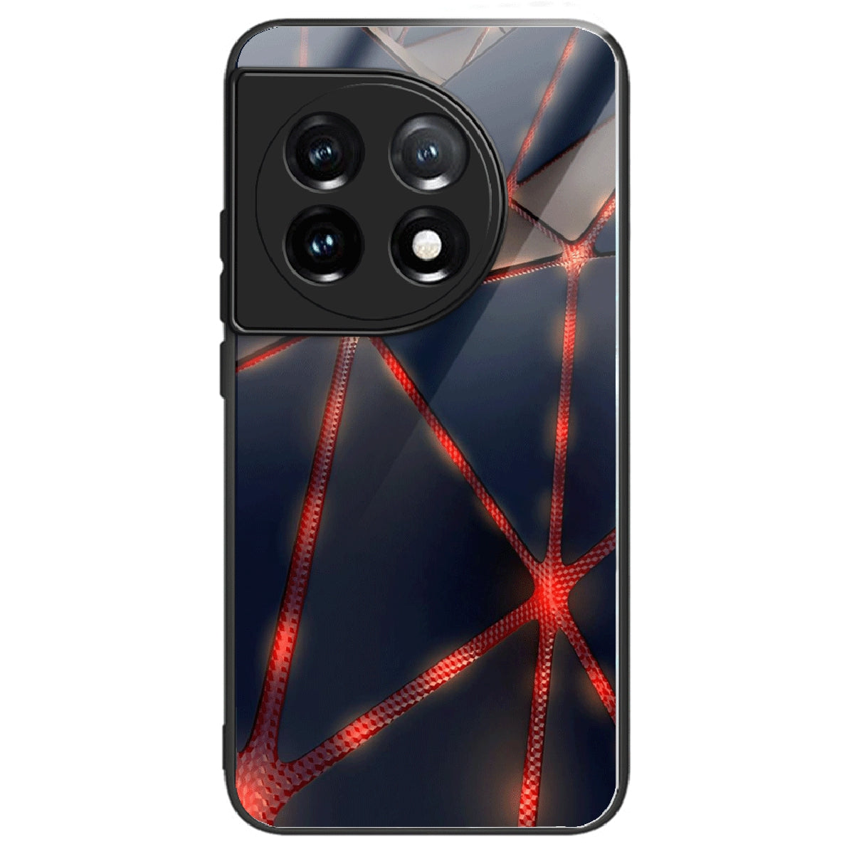 For OnePlus Ace 3 5G / 12R 5G Case Pattern Print TPU Frame Tempered Glass Back Cover