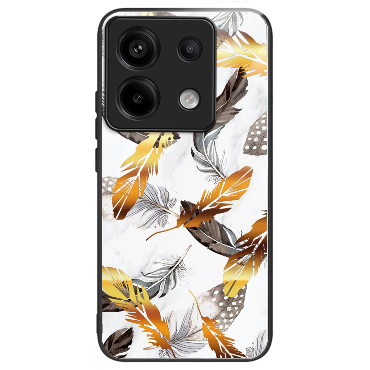 For Xiaomi Redmi Note 13 Pro 5G Shockproof Case Pattern Printed Tempered Glass TPU Phone Cover