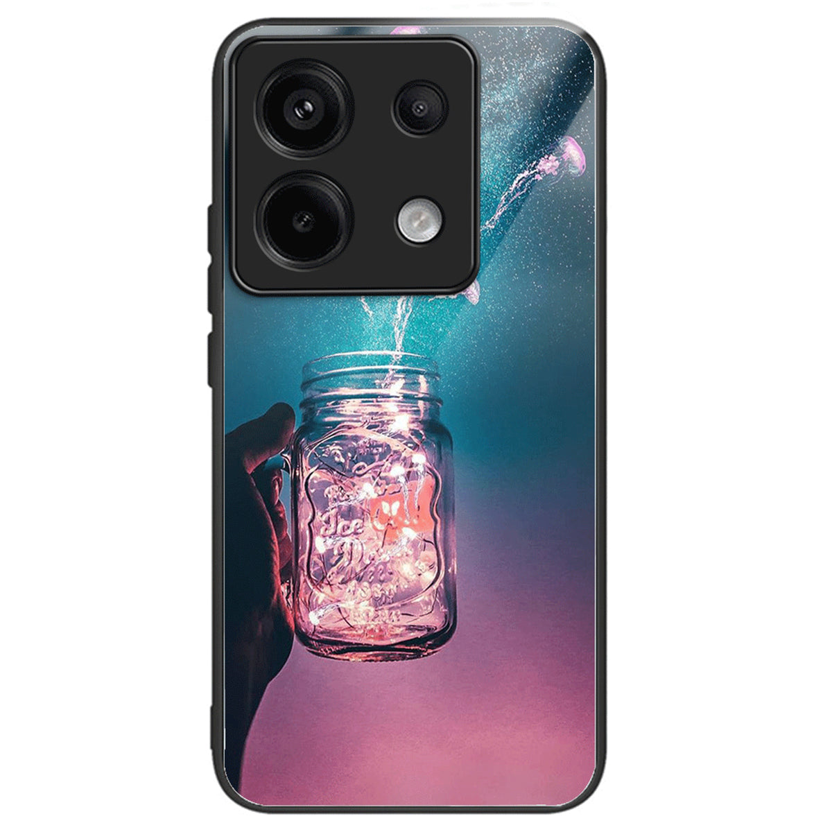 For Xiaomi Redmi Note 13 Pro 5G Shockproof Case Pattern Printed Tempered Glass TPU Phone Cover