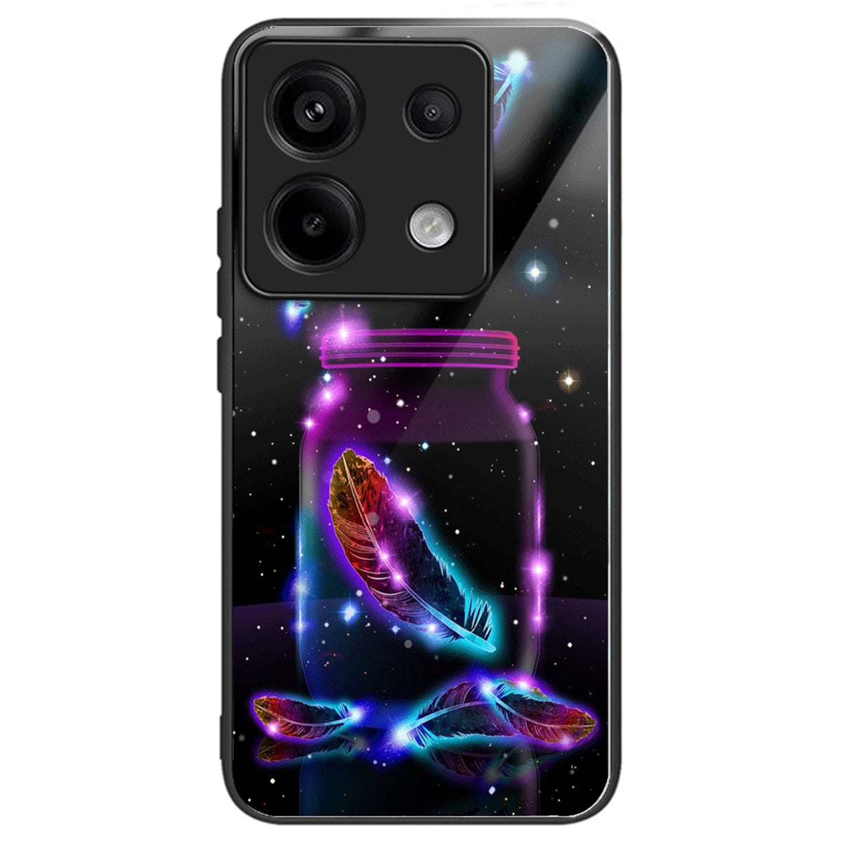 For Xiaomi Redmi Note 13 Pro 5G Shockproof Case Pattern Printed Tempered Glass TPU Phone Cover