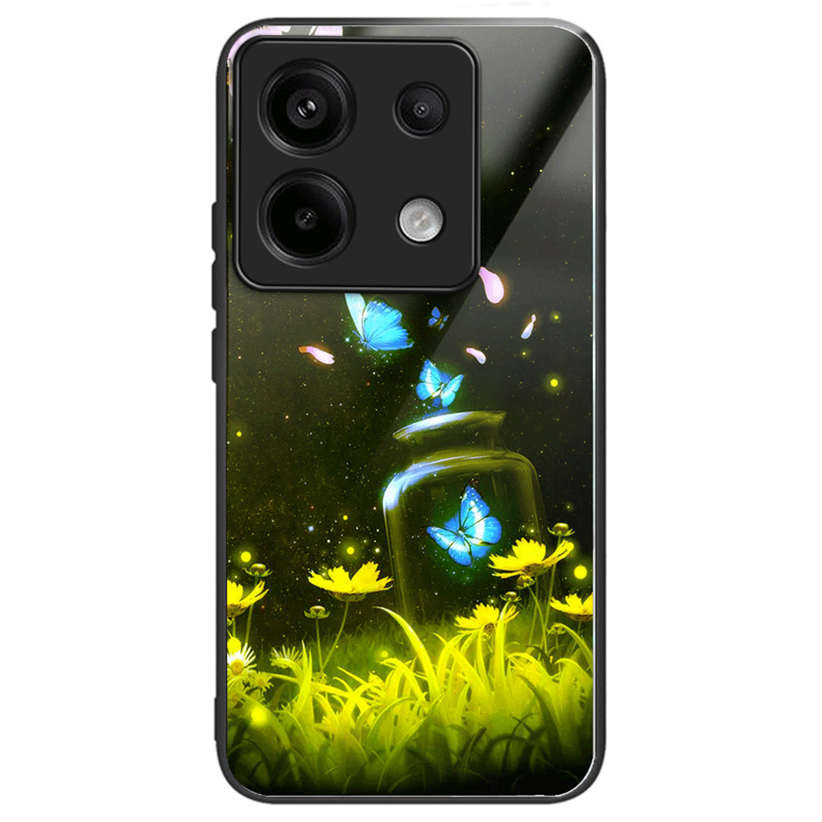 For Xiaomi Redmi Note 13 Pro 5G Shockproof Case Pattern Printed Tempered Glass TPU Phone Cover