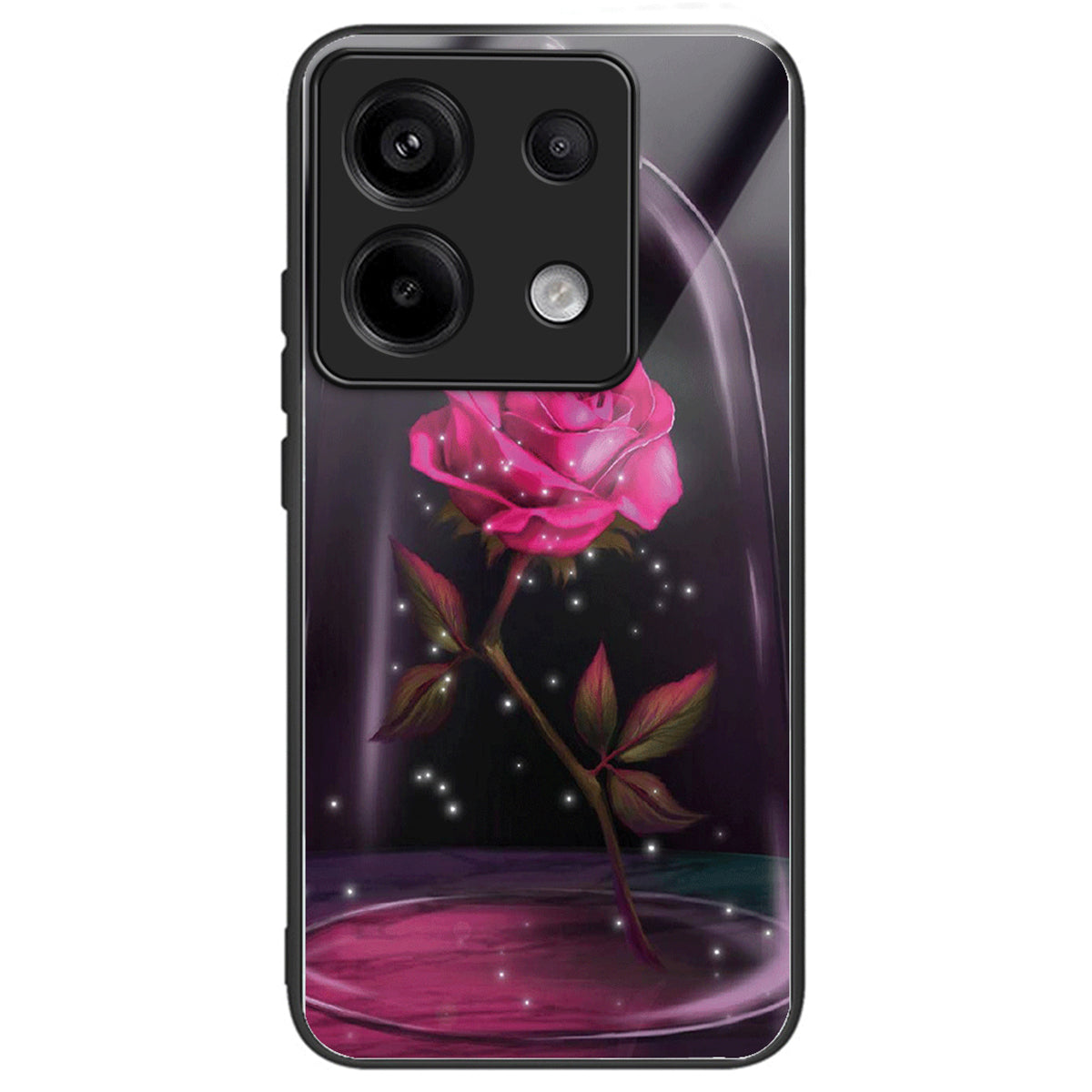 For Xiaomi Redmi Note 13 Pro 5G / Poco X6 5G Case Tempered Glass+TPU Pattern Printing Back Phone Cover