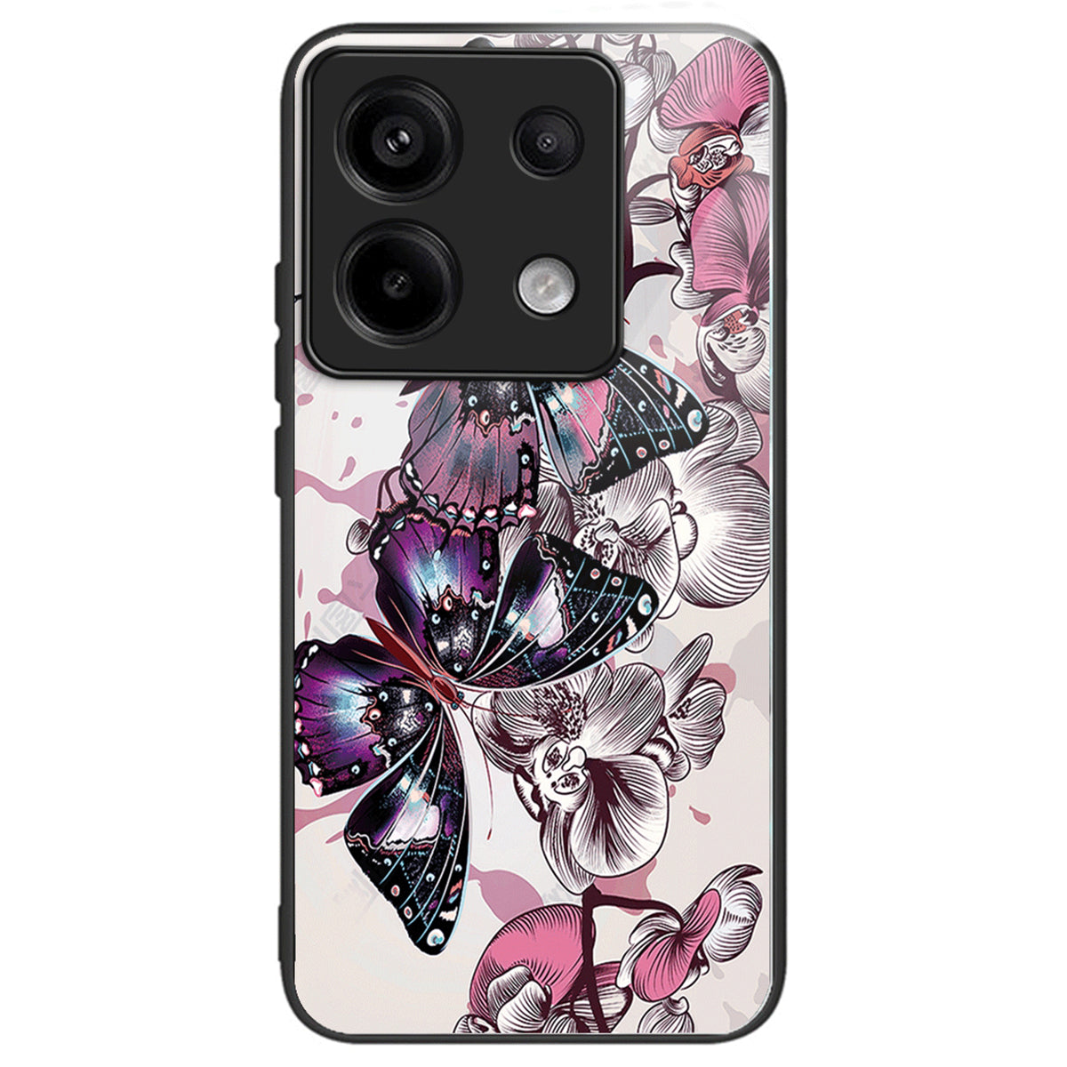 For Xiaomi Redmi Note 13 Pro 5G / Poco X6 5G Case Tempered Glass+TPU Pattern Printing Back Phone Cover