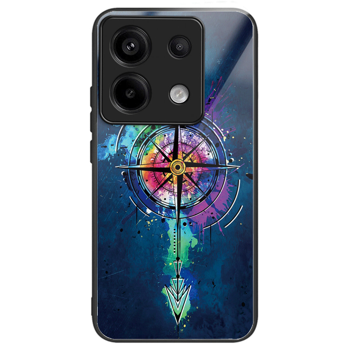For Xiaomi Redmi Note 13 Pro 5G / Poco X6 5G Case Tempered Glass+TPU Pattern Printing Back Phone Cover