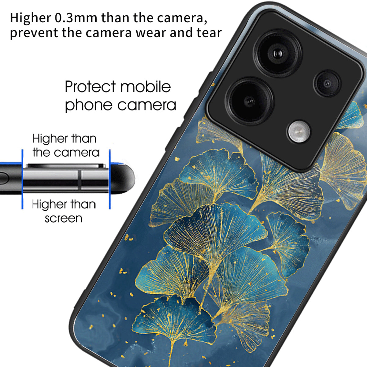 For Xiaomi Redmi Note 13 Pro 5G / Poco X6 5G Case Pattern Printing Tempered Glass TPU Phone Cover