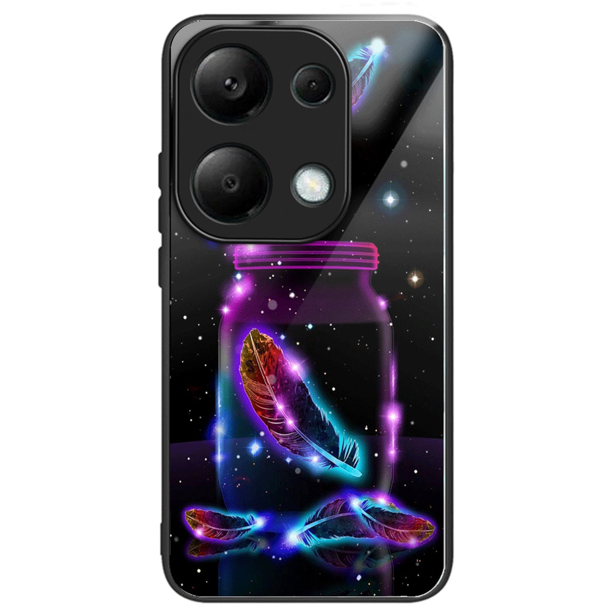 For Xiaomi Redmi Note 13 Pro 4G / Poco M6 Pro 4G Case Tempered Glass+TPU Pattern Scratchproof Phone Cover