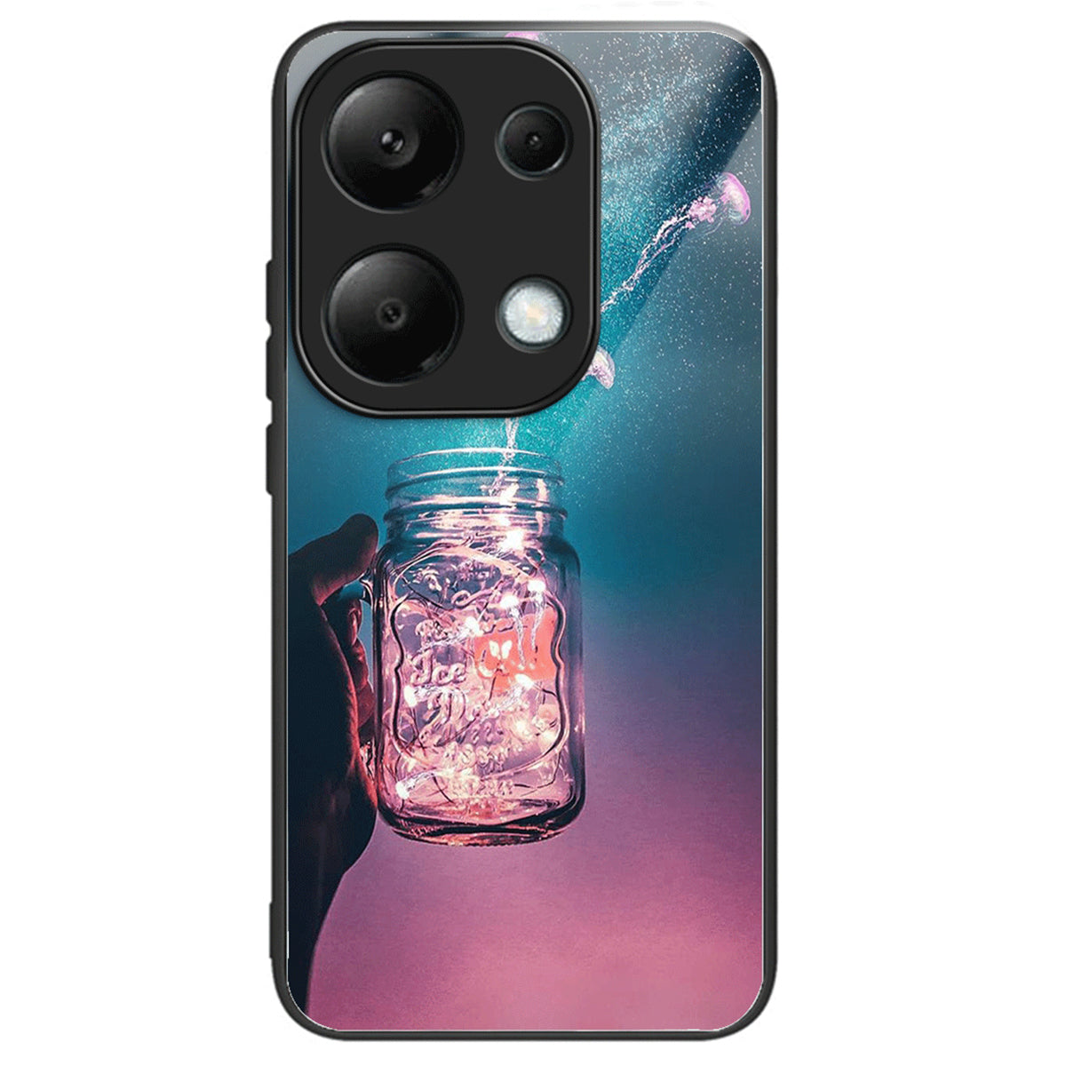 For Xiaomi Redmi Note 13 Pro 4G / Poco M6 Pro 4G Case Tempered Glass+TPU Pattern Scratchproof Phone Cover