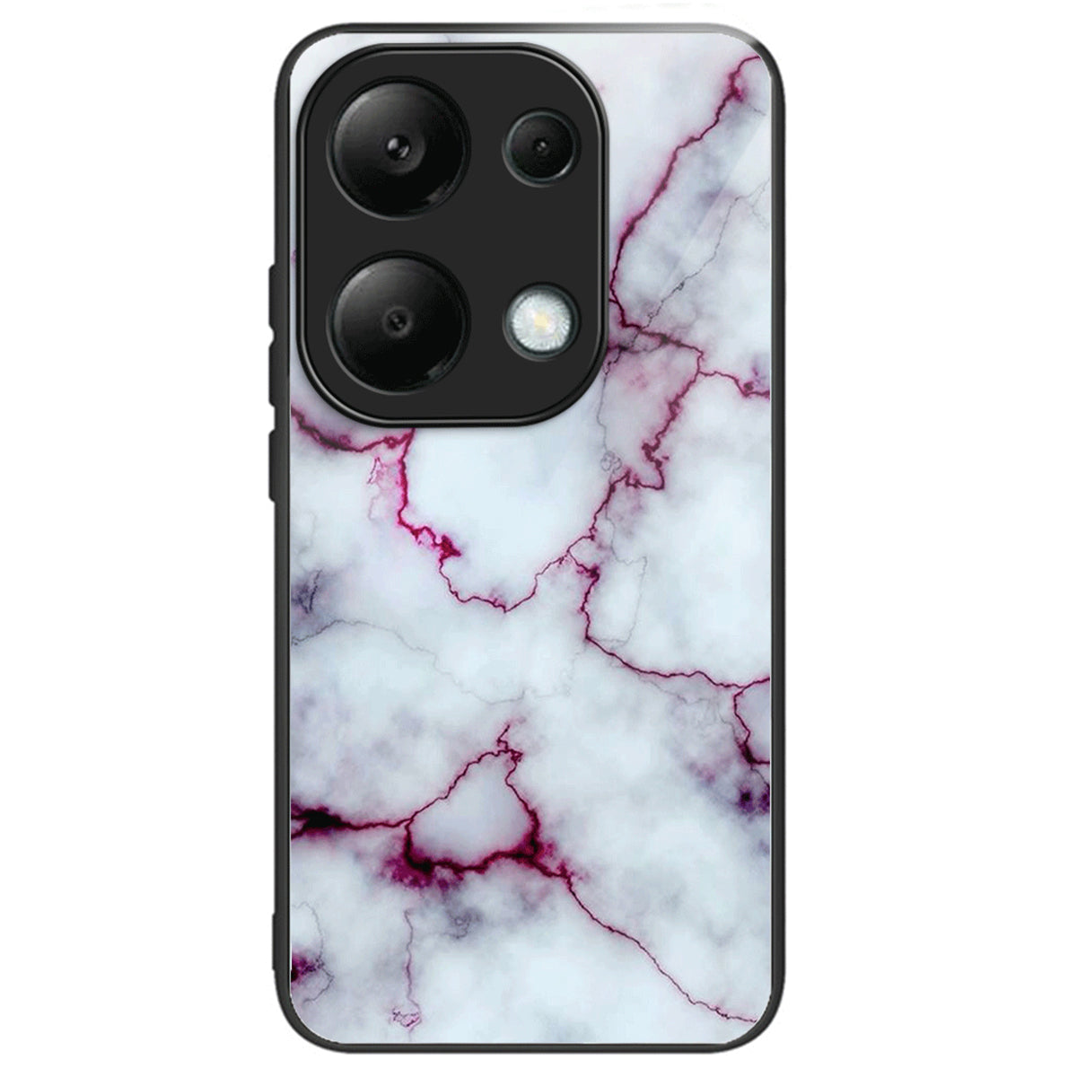 For Xiaomi Redmi Note 13 Pro 4G / Poco M6 Pro 4G Case Tempered Glass+TPU Pattern Scratchproof Phone Cover