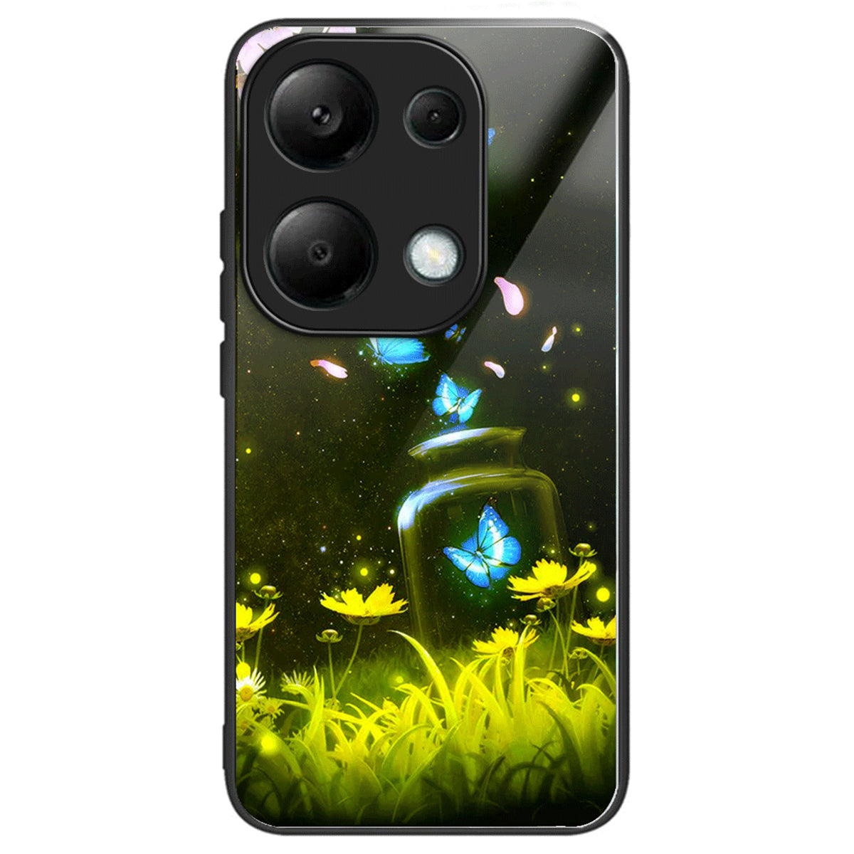 For Xiaomi Redmi Note 13 Pro 4G / Poco M6 Pro 4G Case Tempered Glass+TPU Pattern Scratchproof Phone Cover