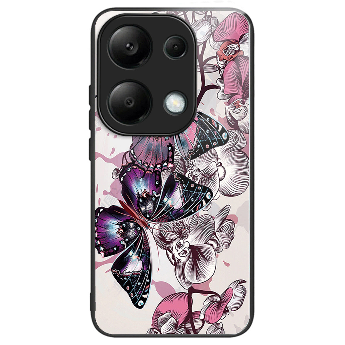 For Xiaomi Redmi Note 13 Pro 4G / Poco M6 Pro 4G Phone Case TPU+Tempered Glass Cover Pattern Print