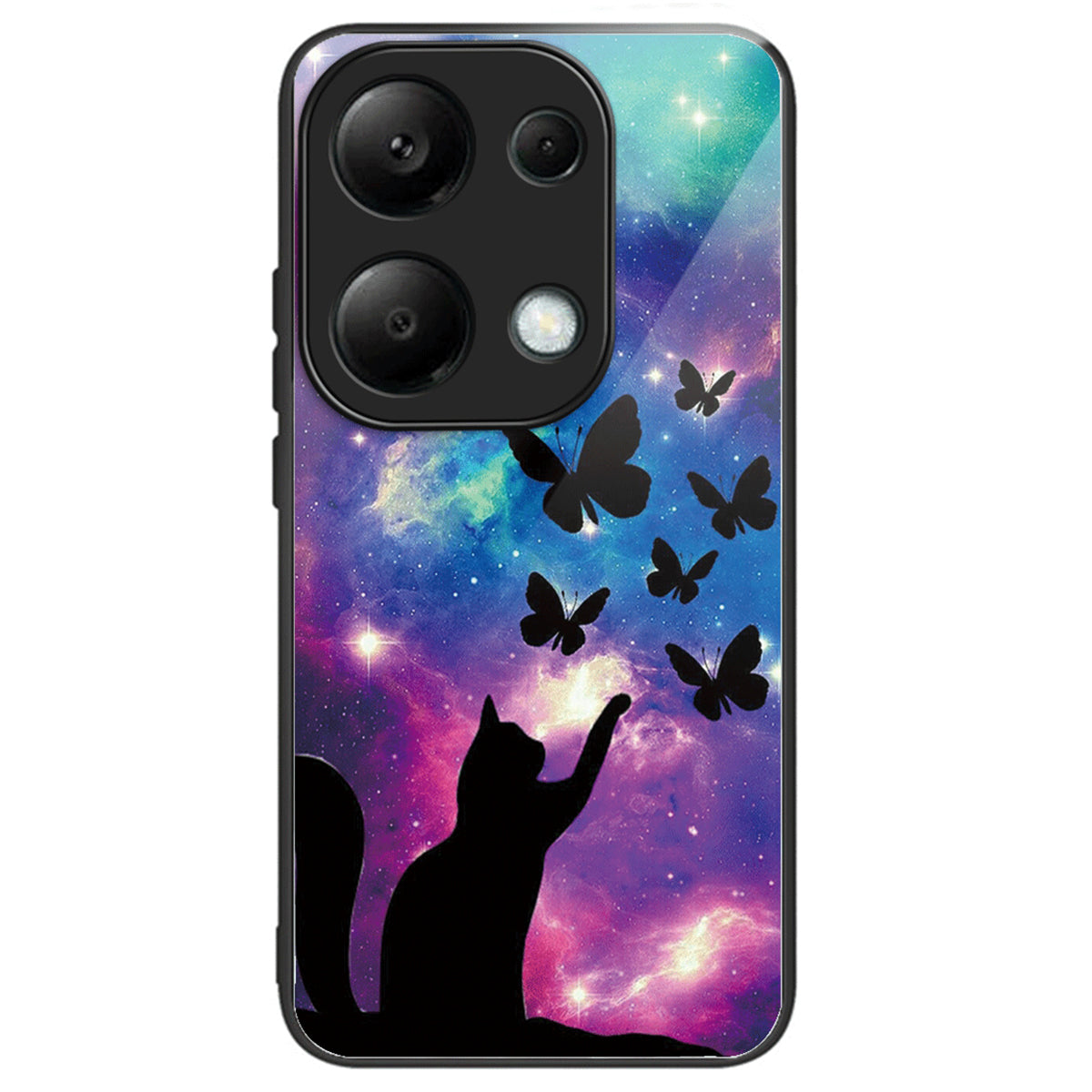 For Xiaomi Redmi Note 13 Pro 4G / Poco M6 Pro 4G Phone Case TPU+Tempered Glass Cover Pattern Print