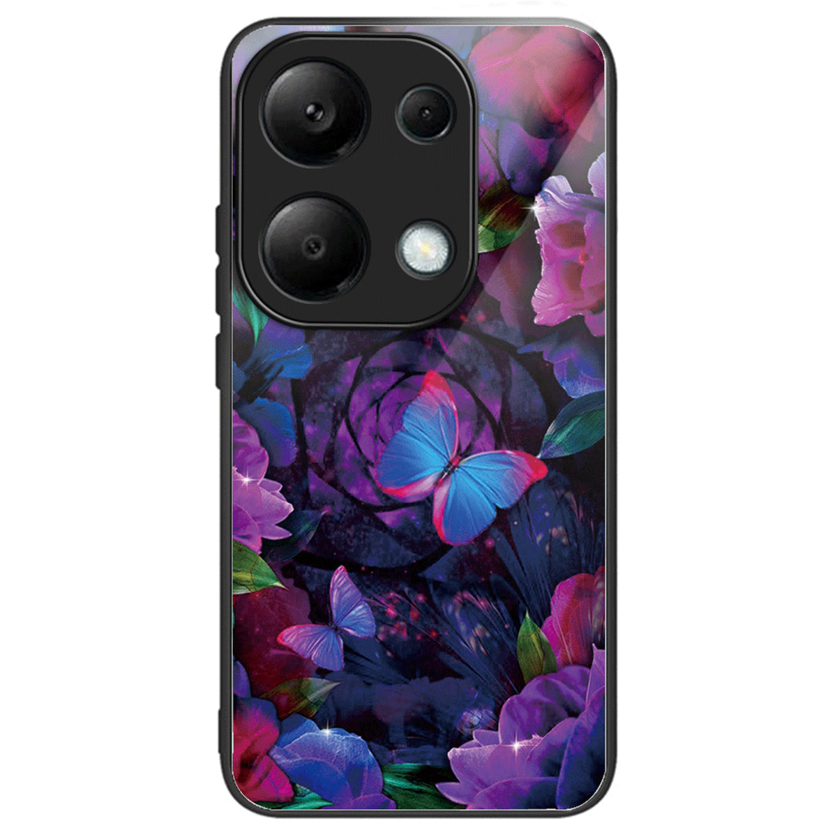 For Xiaomi Redmi Note 13 Pro 4G / Poco M6 Pro 4G Phone Case TPU+Tempered Glass Cover Pattern Print
