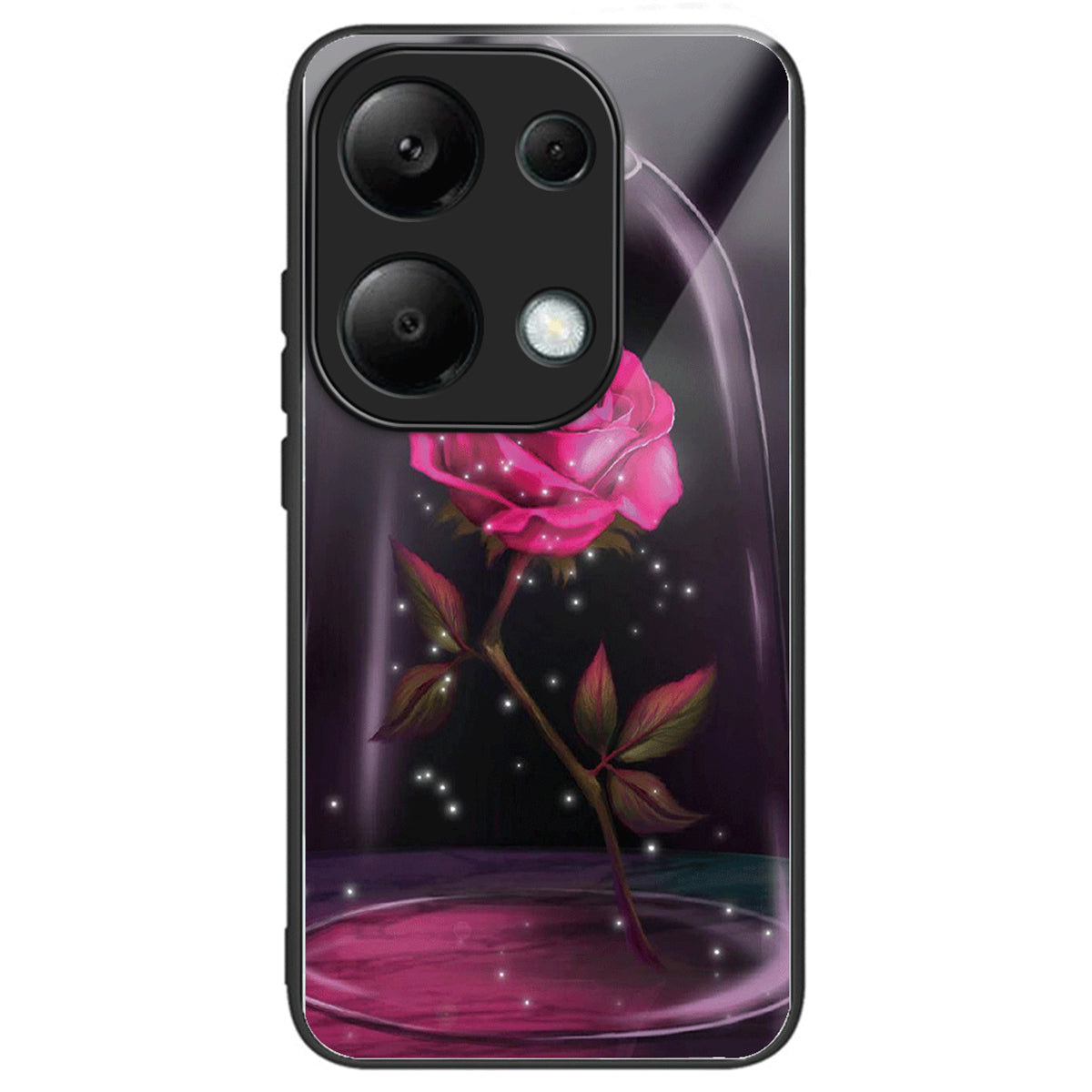 For Xiaomi Redmi Note 13 Pro 4G / Poco M6 Pro 4G Phone Case TPU+Tempered Glass Cover Pattern Print