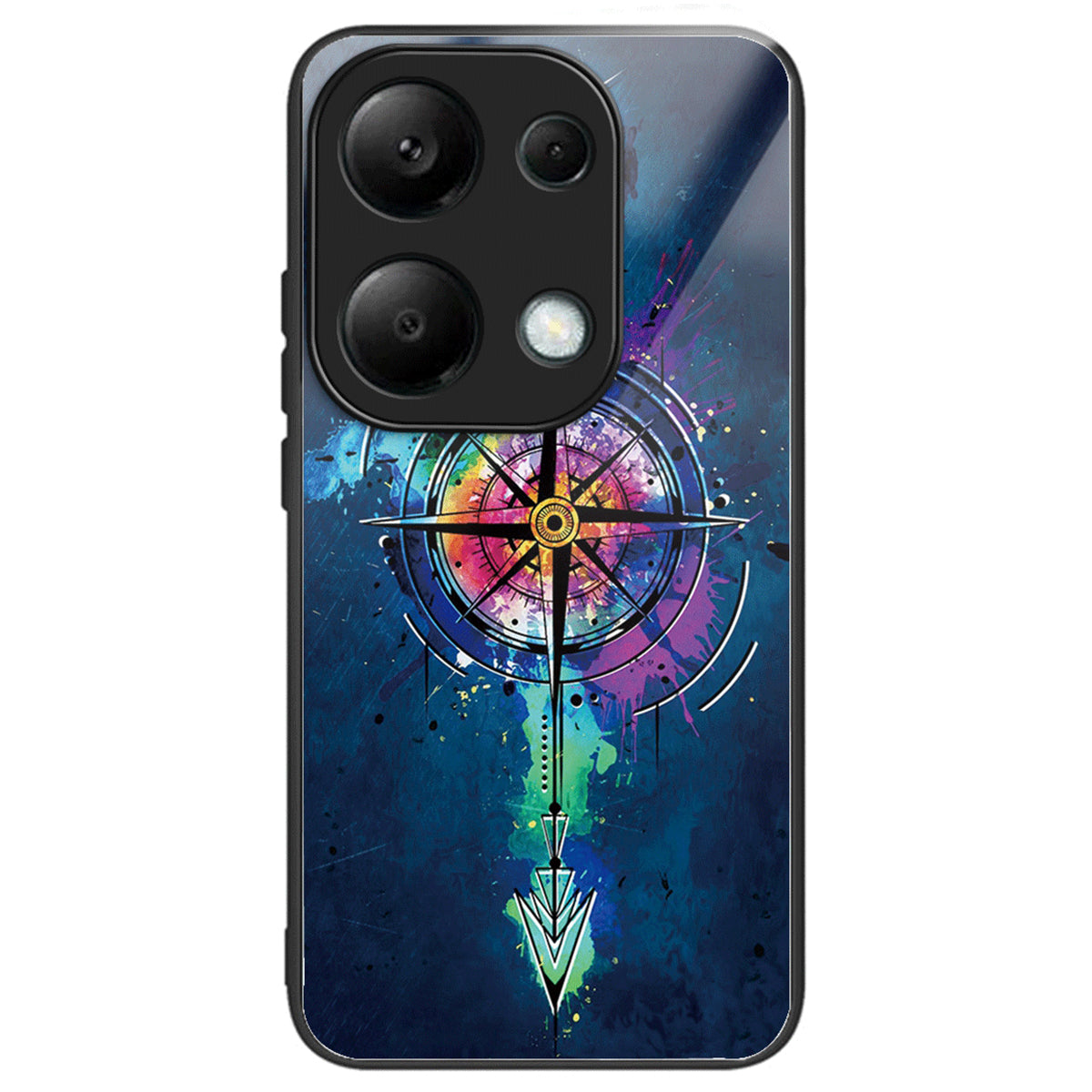 For Xiaomi Redmi Note 13 Pro 4G / Poco M6 Pro 4G Phone Case TPU+Tempered Glass Cover Pattern Print