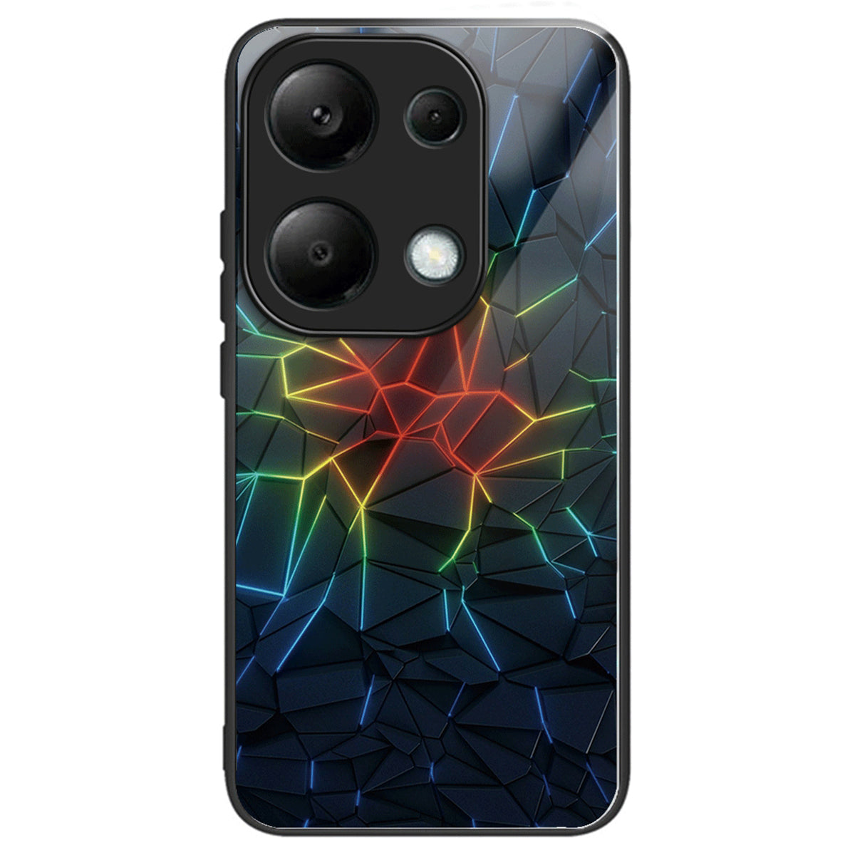 For Xiaomi Redmi Note 13 Pro 4G / Poco M6 Pro 4G Phone Case TPU+Tempered Glass Cover Pattern Print