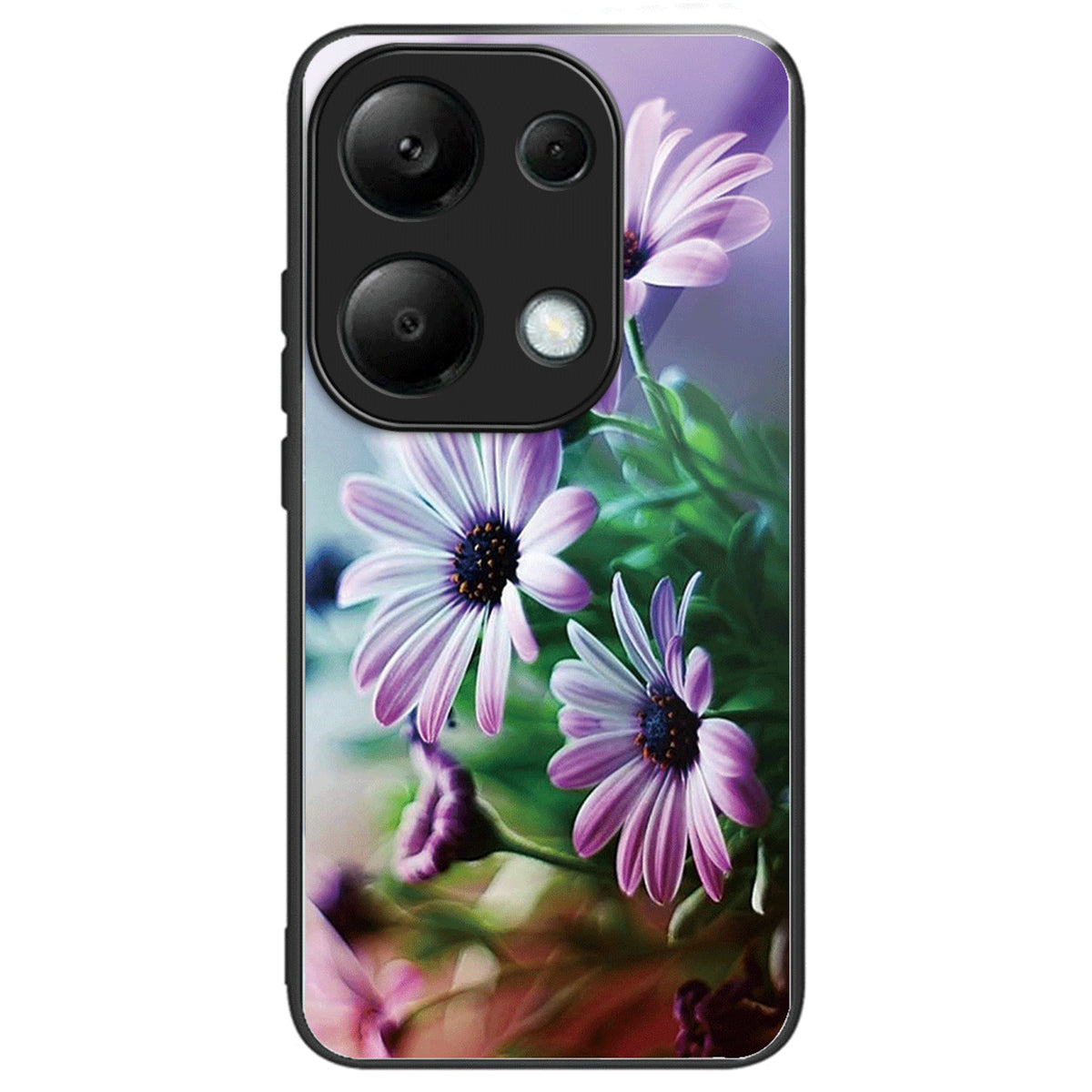 For Xiaomi Redmi Note 13 Pro 4G / Poco M6 Pro 4G Phone Case TPU+Tempered Glass Cover Pattern Print