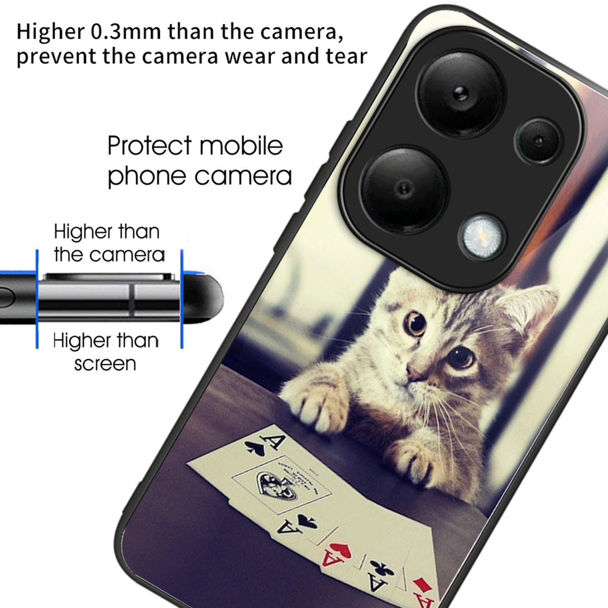For Xiaomi Redmi Note 13 Pro 4G / Poco M6 Pro 4G Pattern Printing Case Tempered Glass TPU Slim Phone Cover