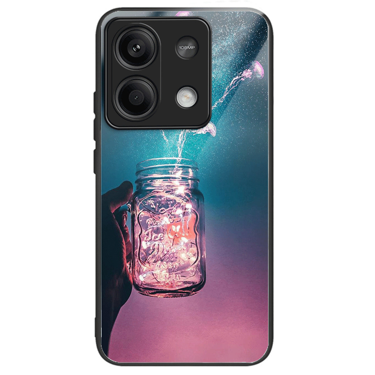 For Xiaomi Redmi Note 13 5G Shockproof Case Pattern Tempered Glass+TPU Phone Cover