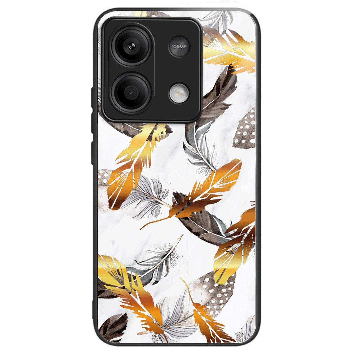 For Xiaomi Redmi Note 13 5G Shockproof Case Pattern Tempered Glass+TPU Phone Cover