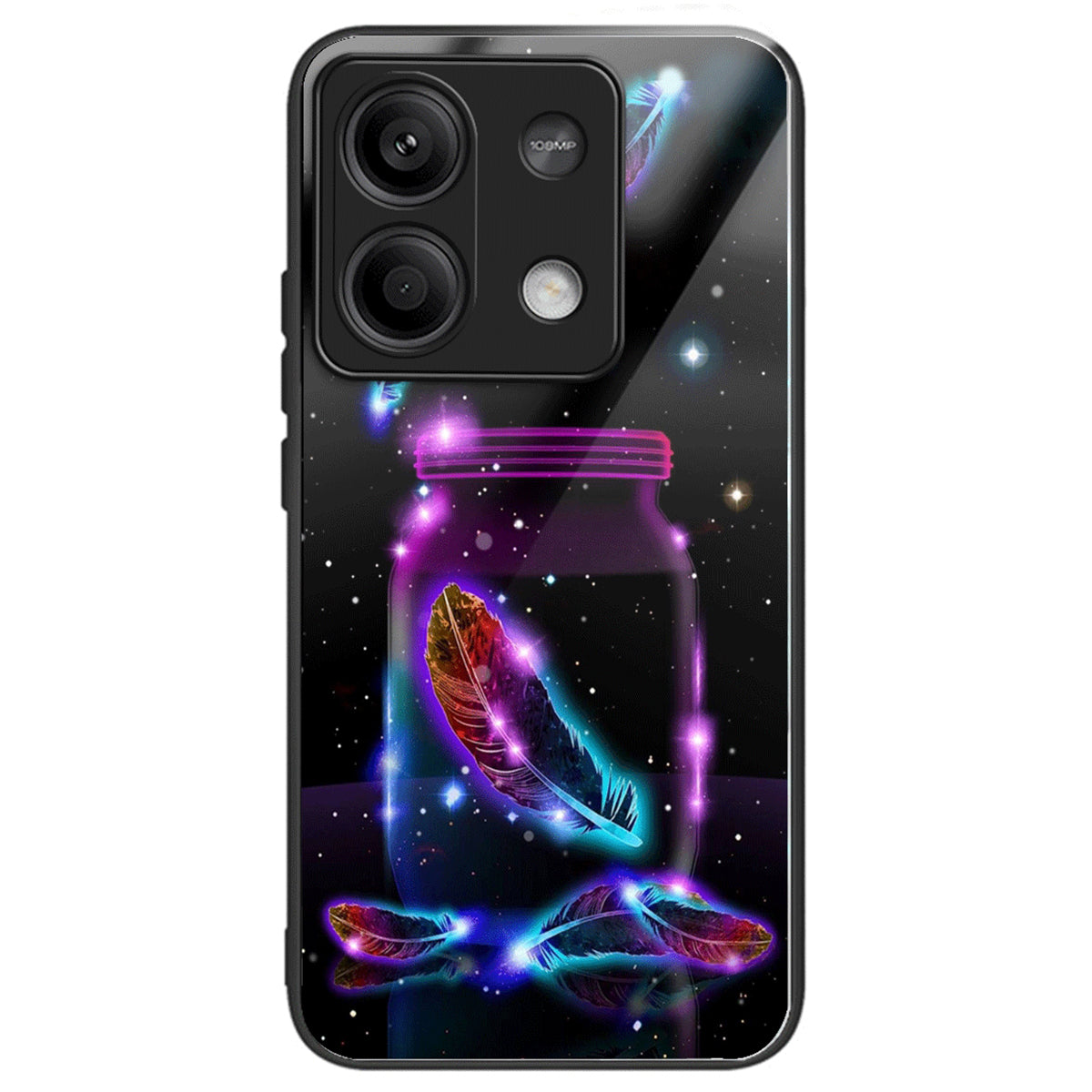 For Xiaomi Redmi Note 13 5G Shockproof Case Pattern Tempered Glass+TPU Phone Cover