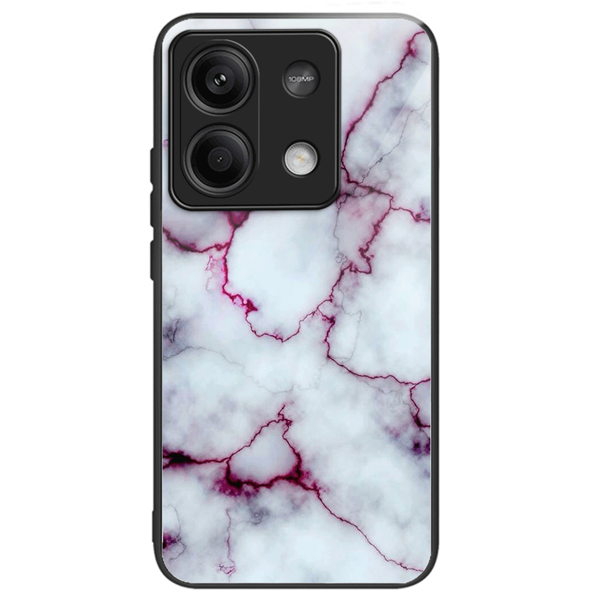For Xiaomi Redmi Note 13 5G Shockproof Case Pattern Tempered Glass+TPU Phone Cover