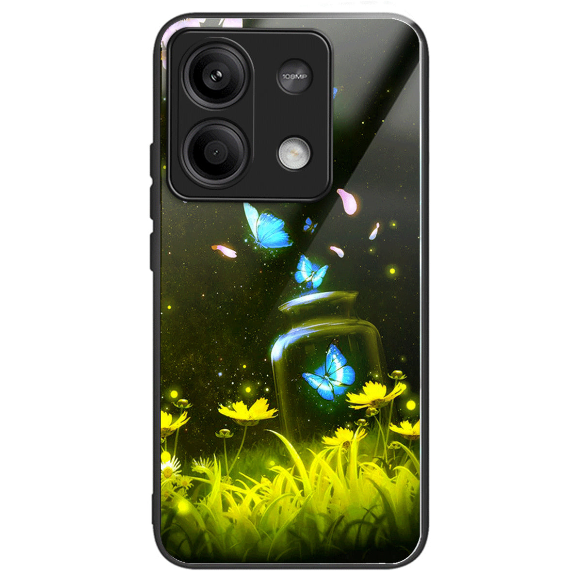 For Xiaomi Redmi Note 13 5G Shockproof Case Pattern Tempered Glass+TPU Phone Cover