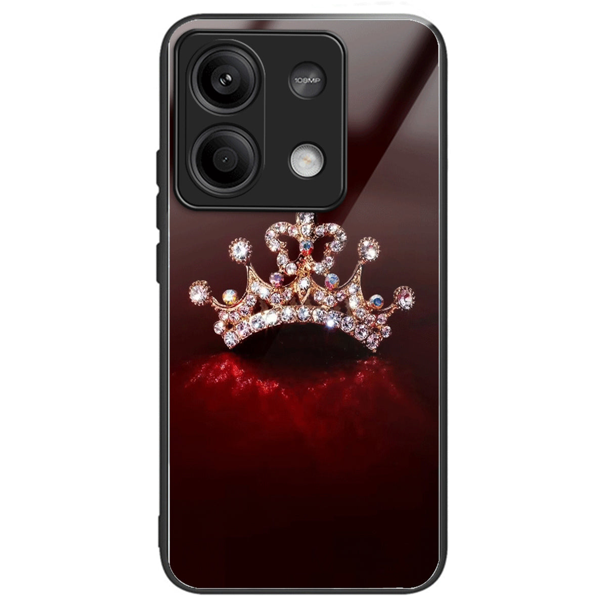 For Xiaomi Redmi Note 13 5G Shockproof Case Pattern Tempered Glass+TPU Phone Cover